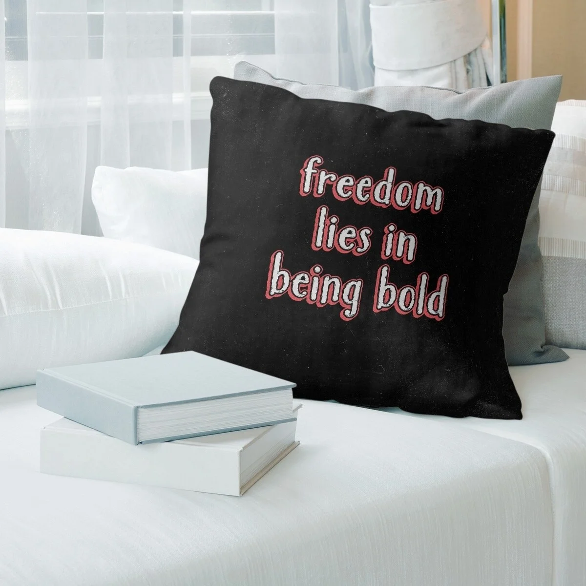 ArtVerse Quotes Be Bold Inspirational Quote Chalkboard Style Pillow (w/Rmv Insert)-Spun Poly 18 x 18 Large