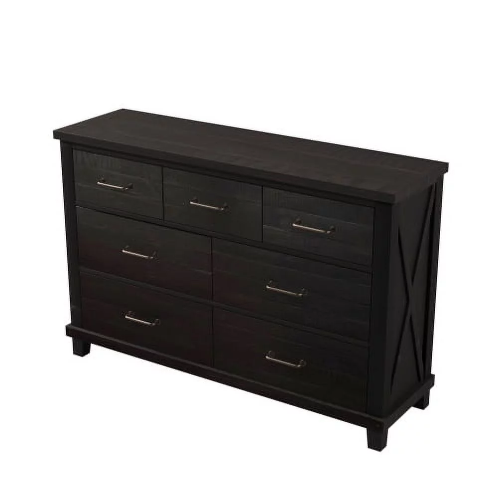 7-Drawer Dresser, Rustic Style Solid Pine Chest Organizer for Bedroom Living Room