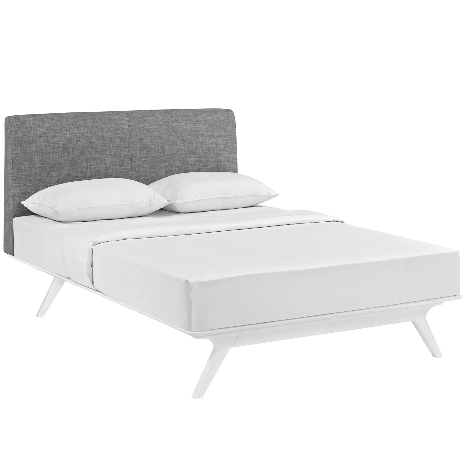 Modway Tracy King Bed in White Gray