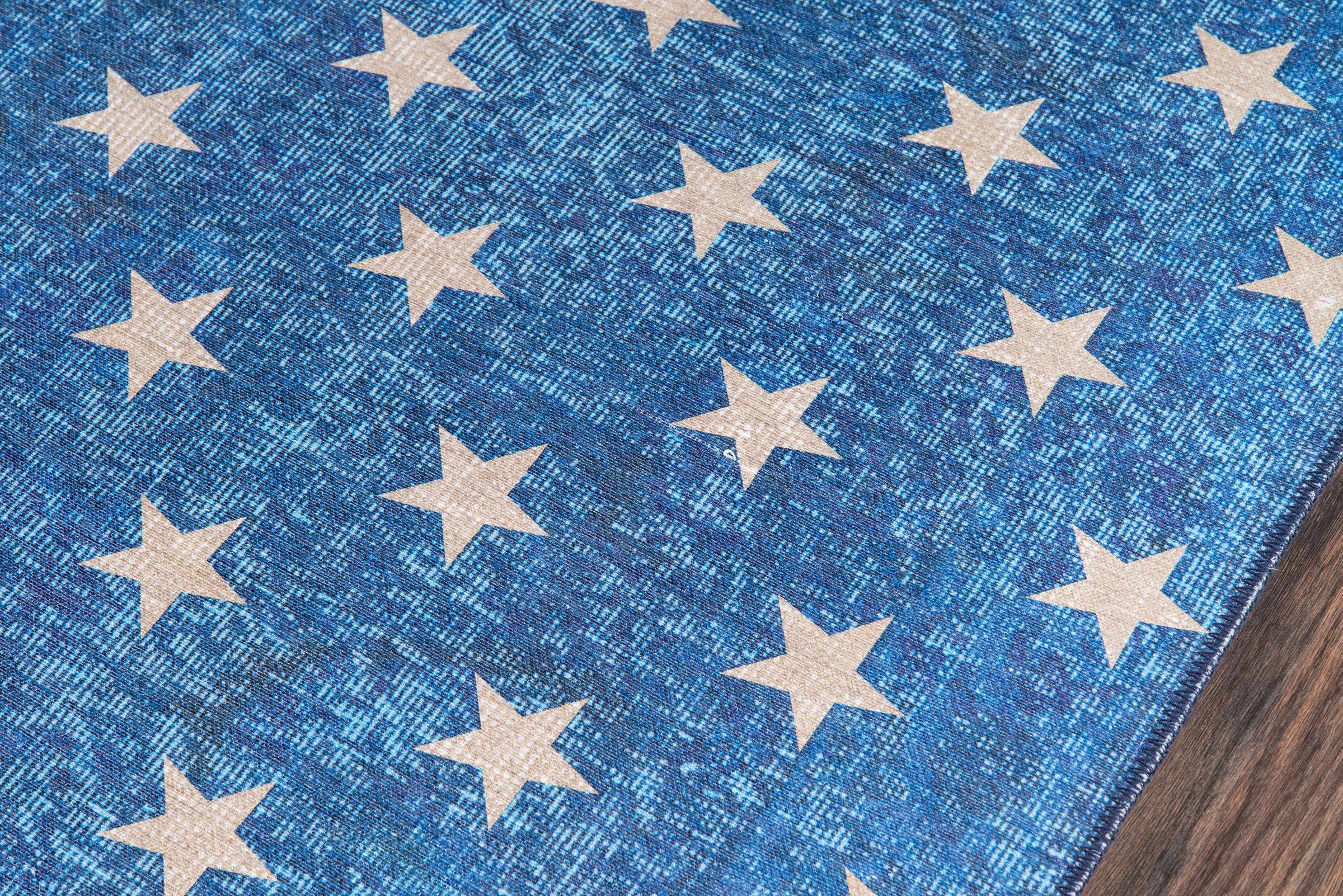 Novogratz by Momeni Delmar Stars Polyester Blue Area Rug 7' 6