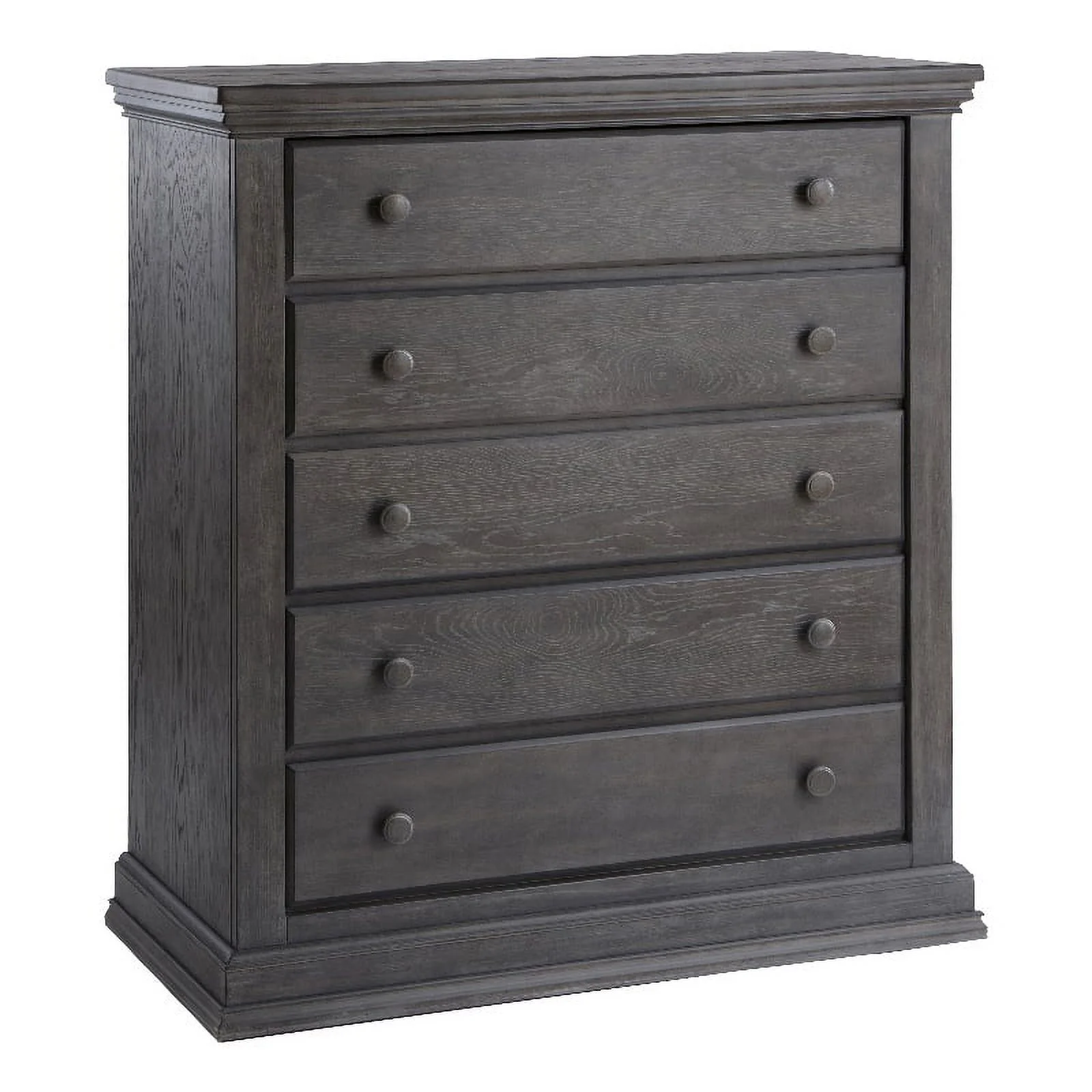Home Square 2-Piece Set with Double Dresser and 5-Drawer Dresser in Gray