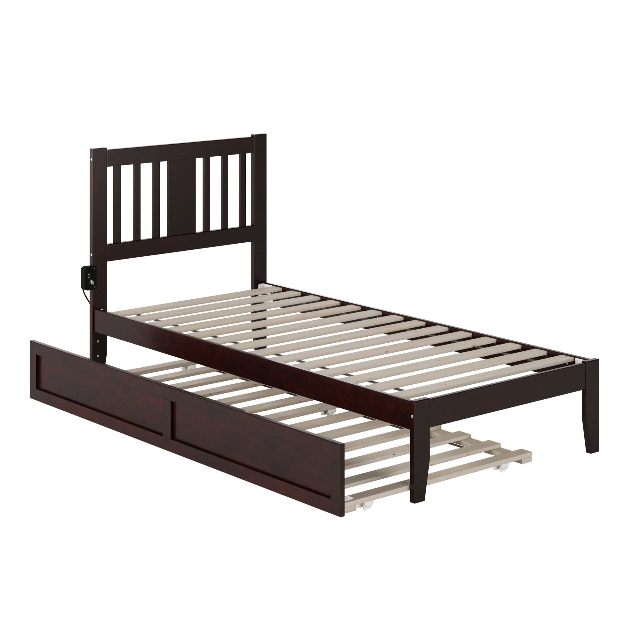 AFI Tahoe Solid Wood Twin XL Bed with Twin XL Trundle in Espresso