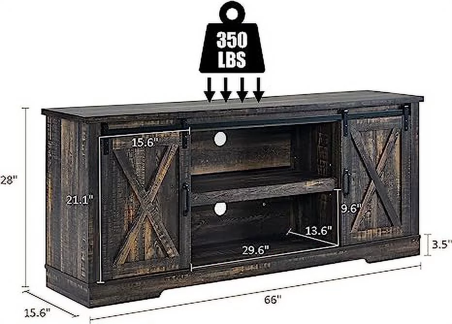 AMERLIFE Farmhouse TV Stand for 75 Inches TVs, 66