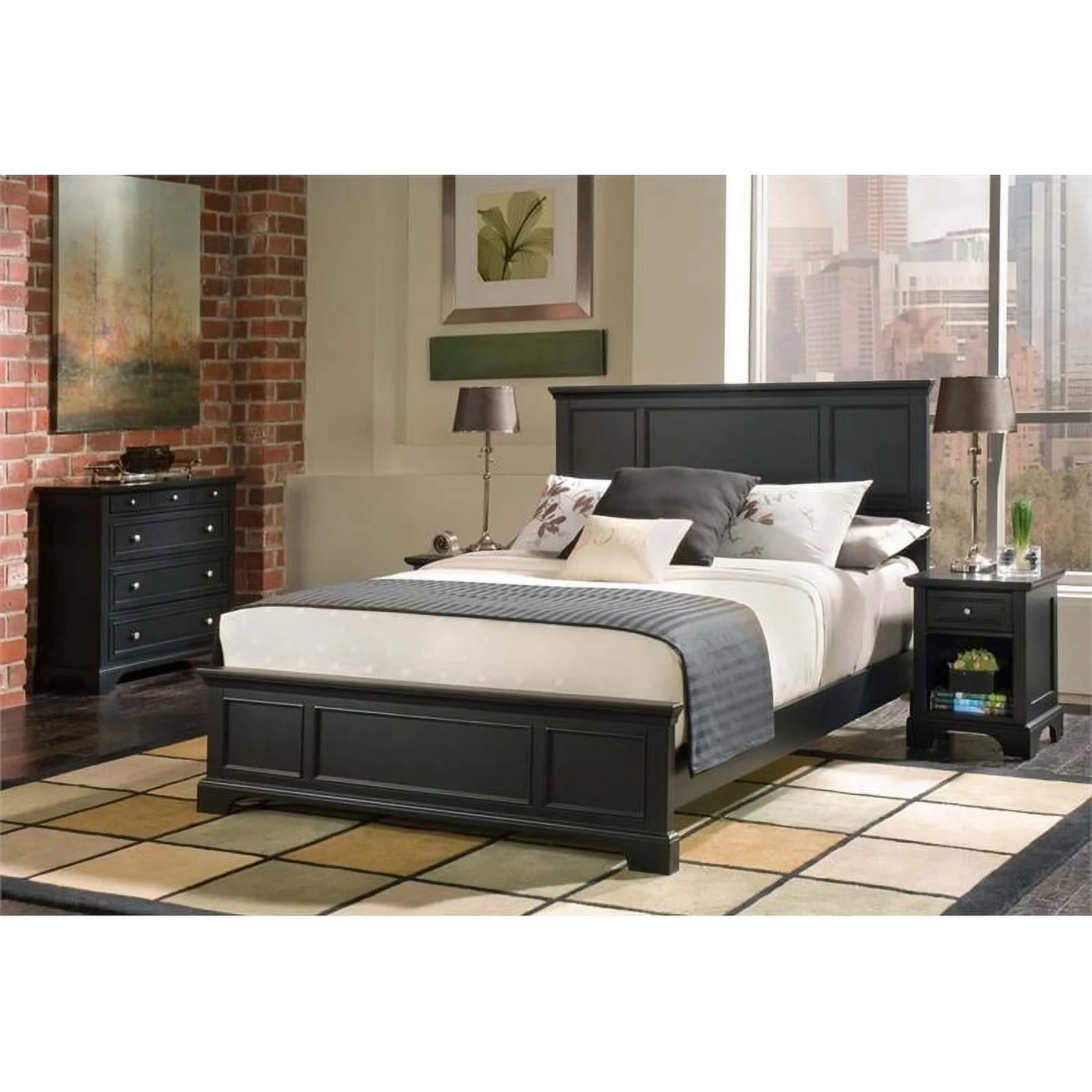 Kingfisher Lanes King Panel Bed in Black