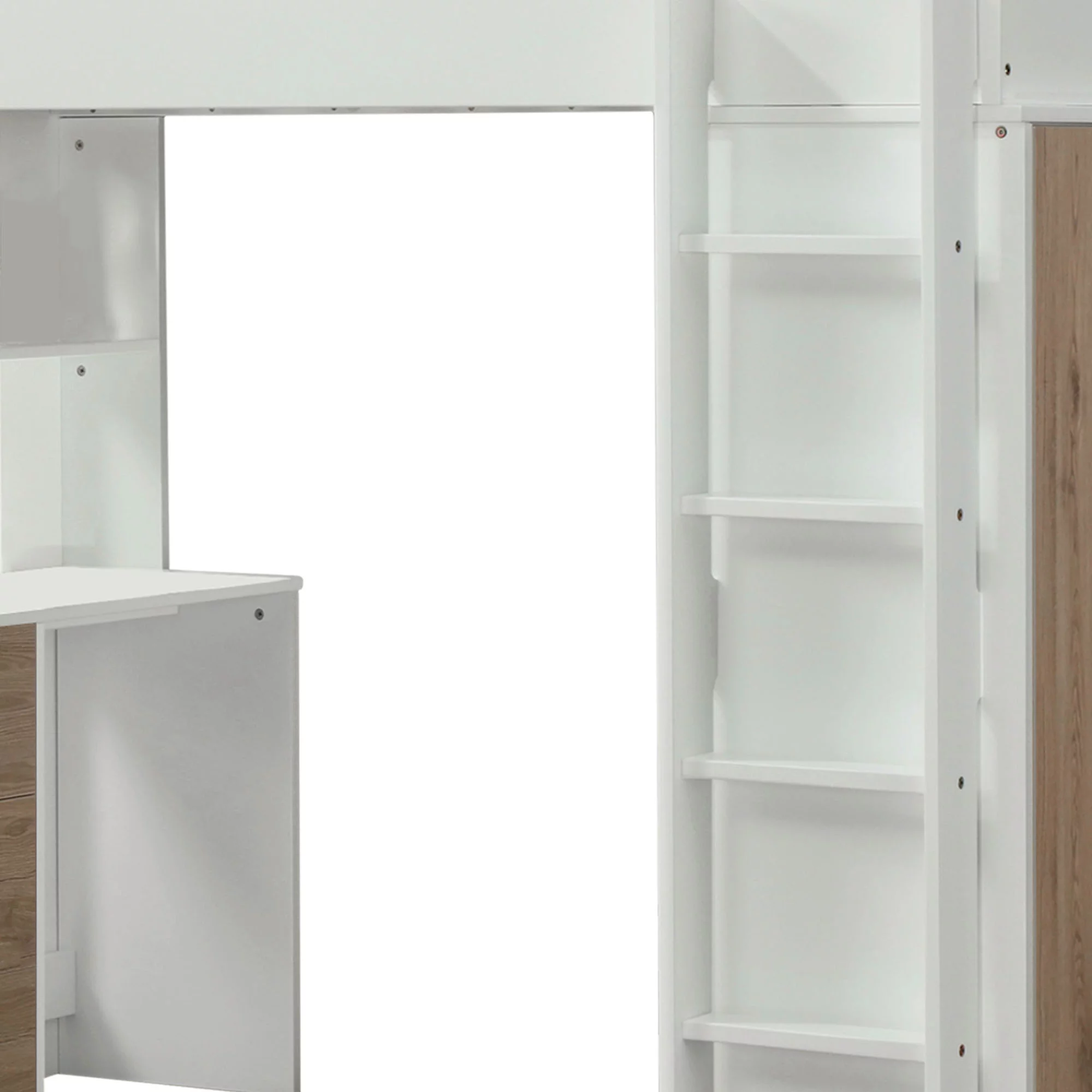 ACME Nerice Twin Loft Bed with Desk and Wardrobe in White, Multiple Colors