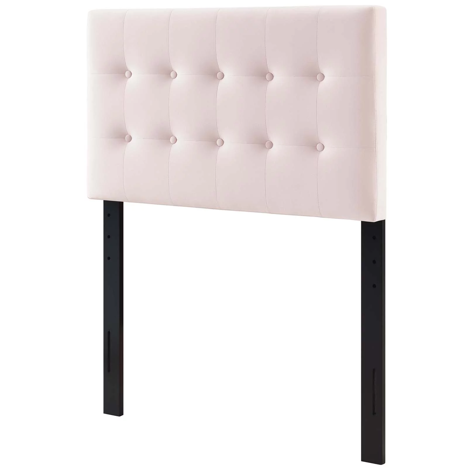 Contemporary Modern Urban Designer Bedroom Twin Size Tufted Headboard, Velvet Fabric, Pink