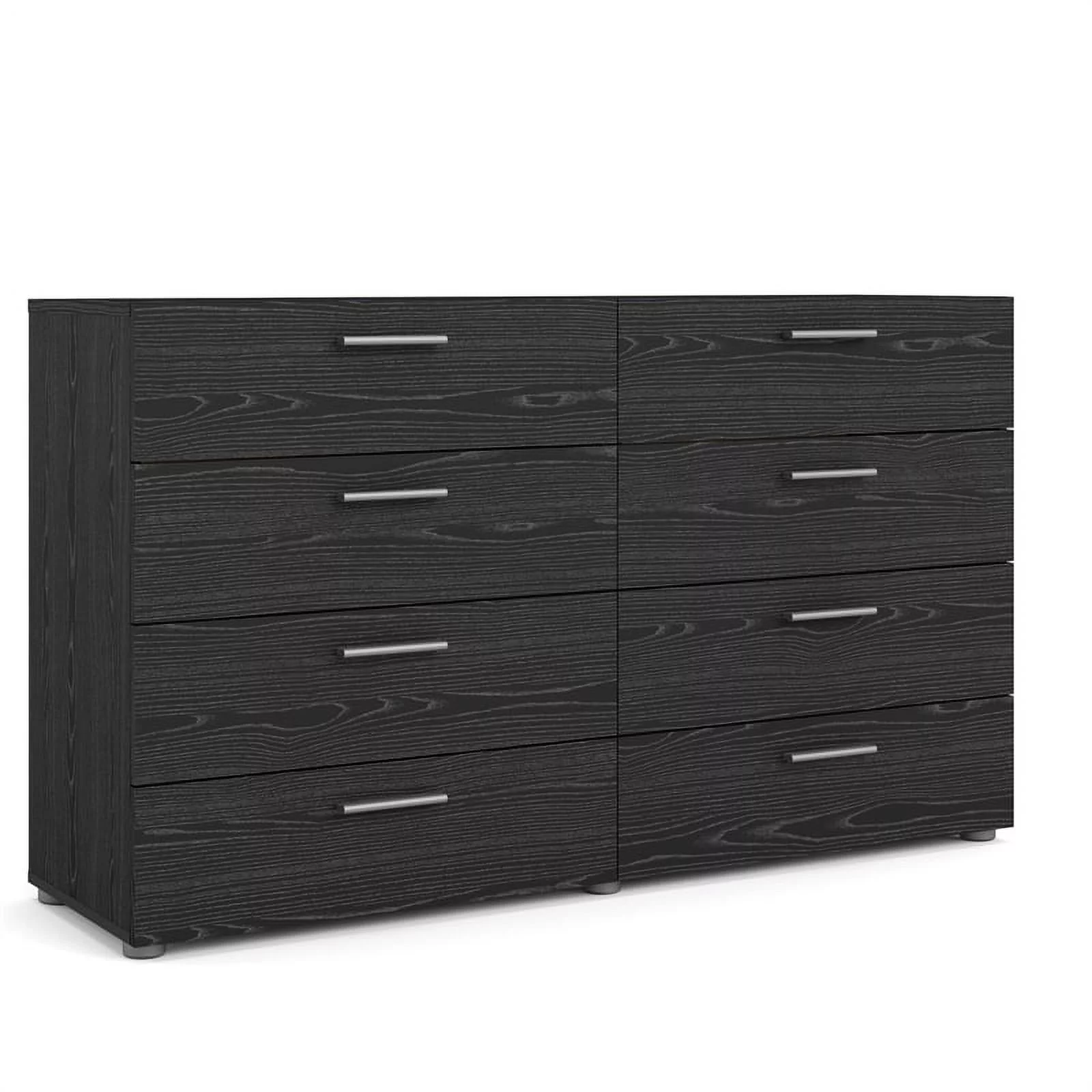 Home Square 3 Piece Bedroom Set with Dresser and Nightstands in Black Woodgrain