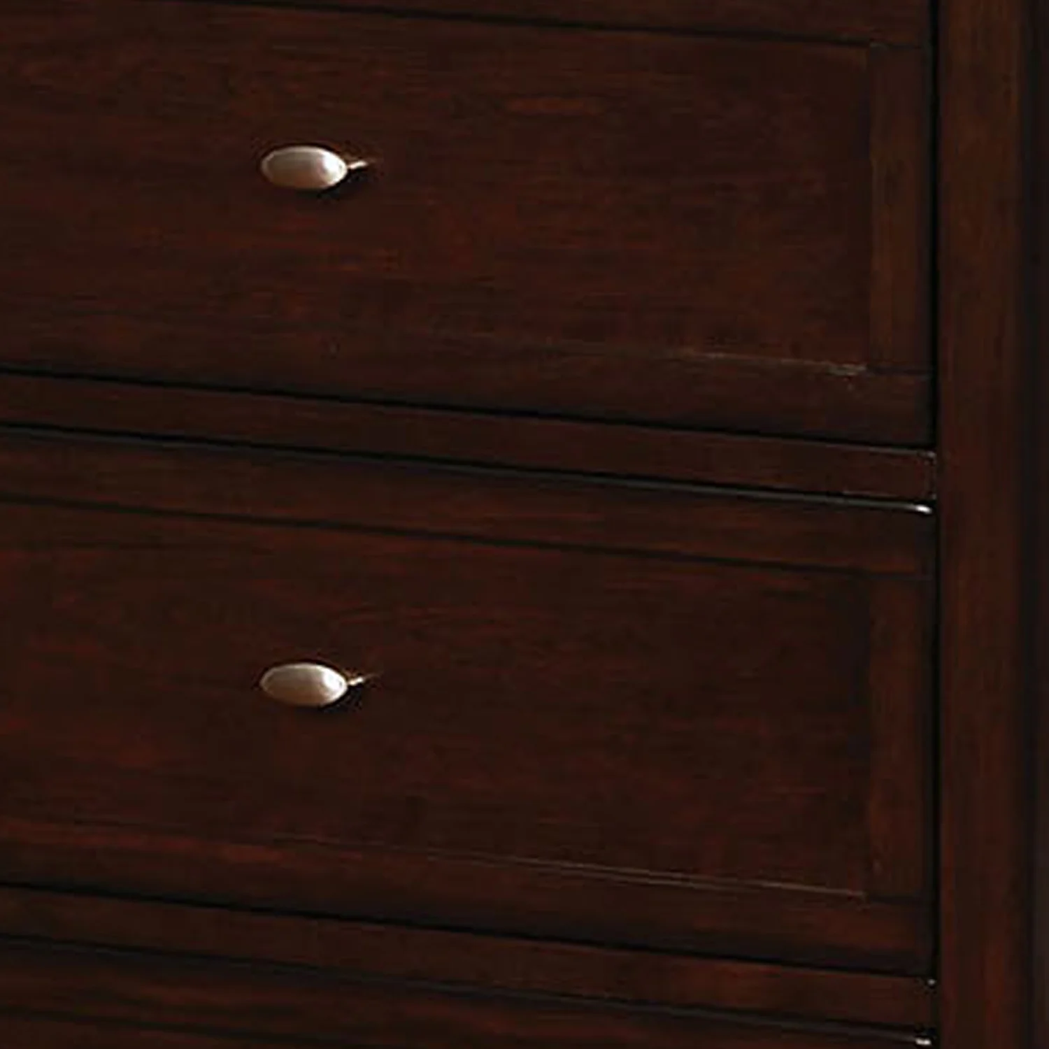 Wooden Chest with 4 Drawers and Chamfered Legs Cherry Brown- Saltoro Sherpi