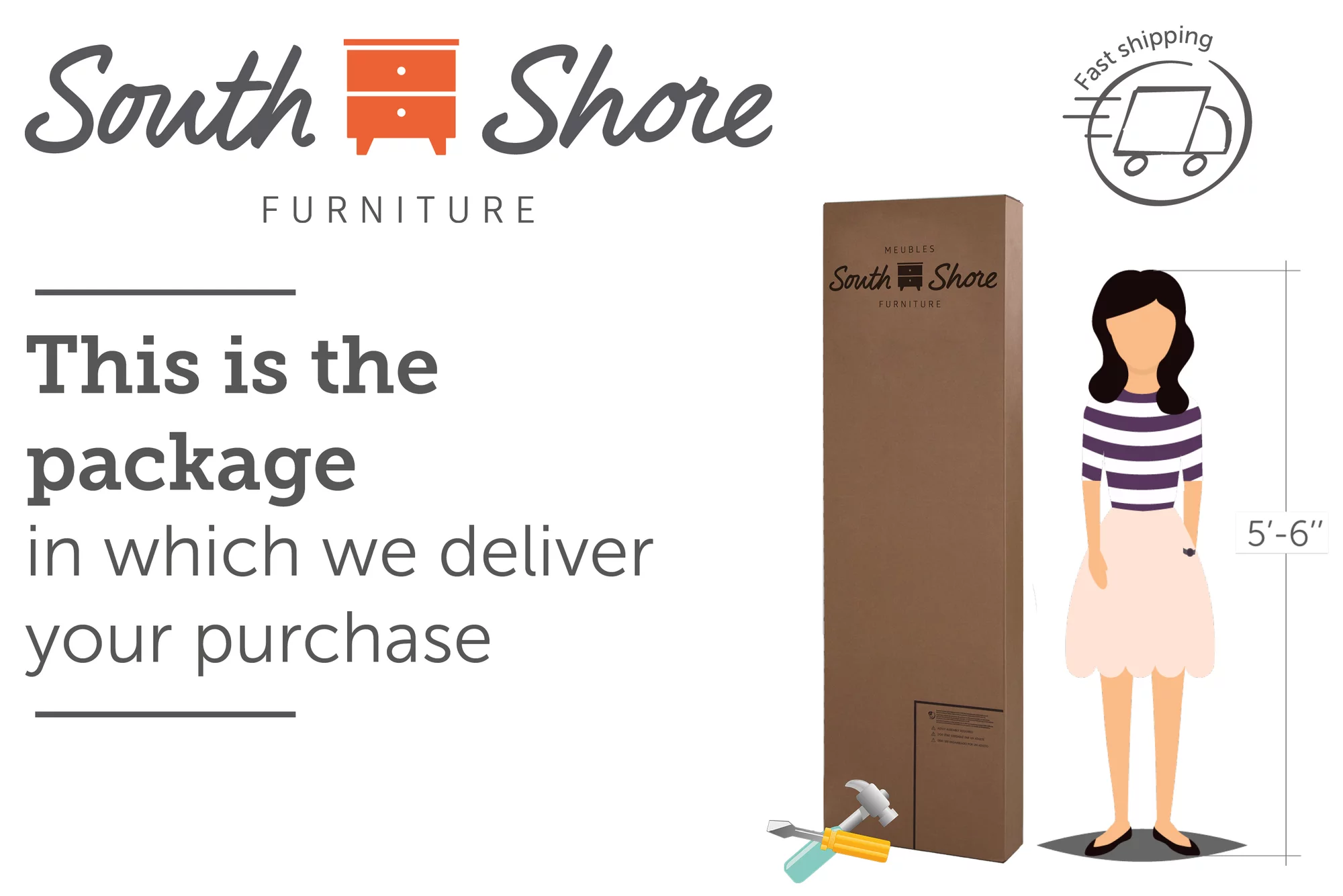 South Shore Summer Breeze 6-Drawer Double Dresser, Multiple Finishes