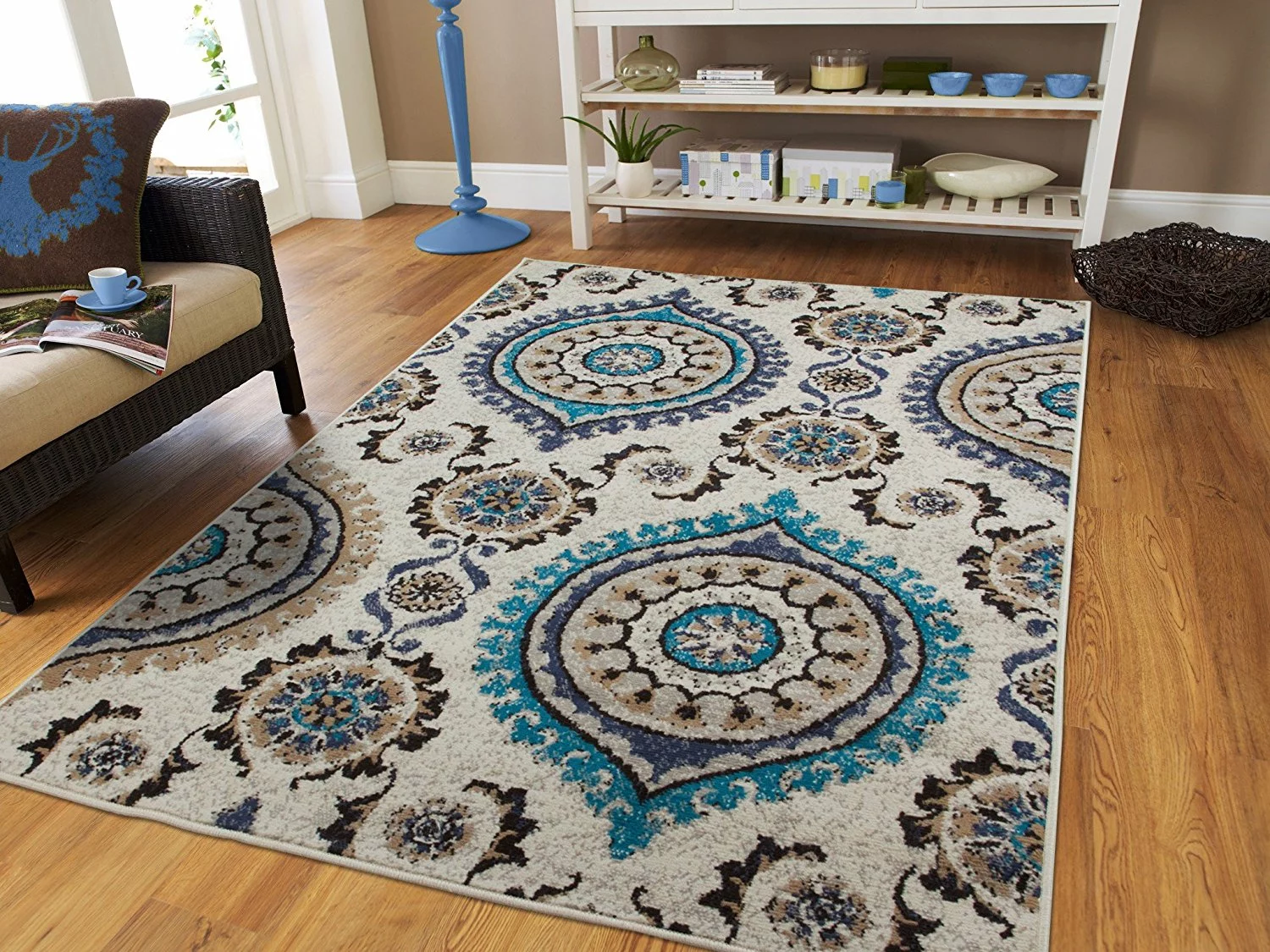 Century Rugs Luxurious Ctemporary Area Rugs Blue 8x10 Dining Room Rugs for Under the Table Gray Area RugsLarge 8x11