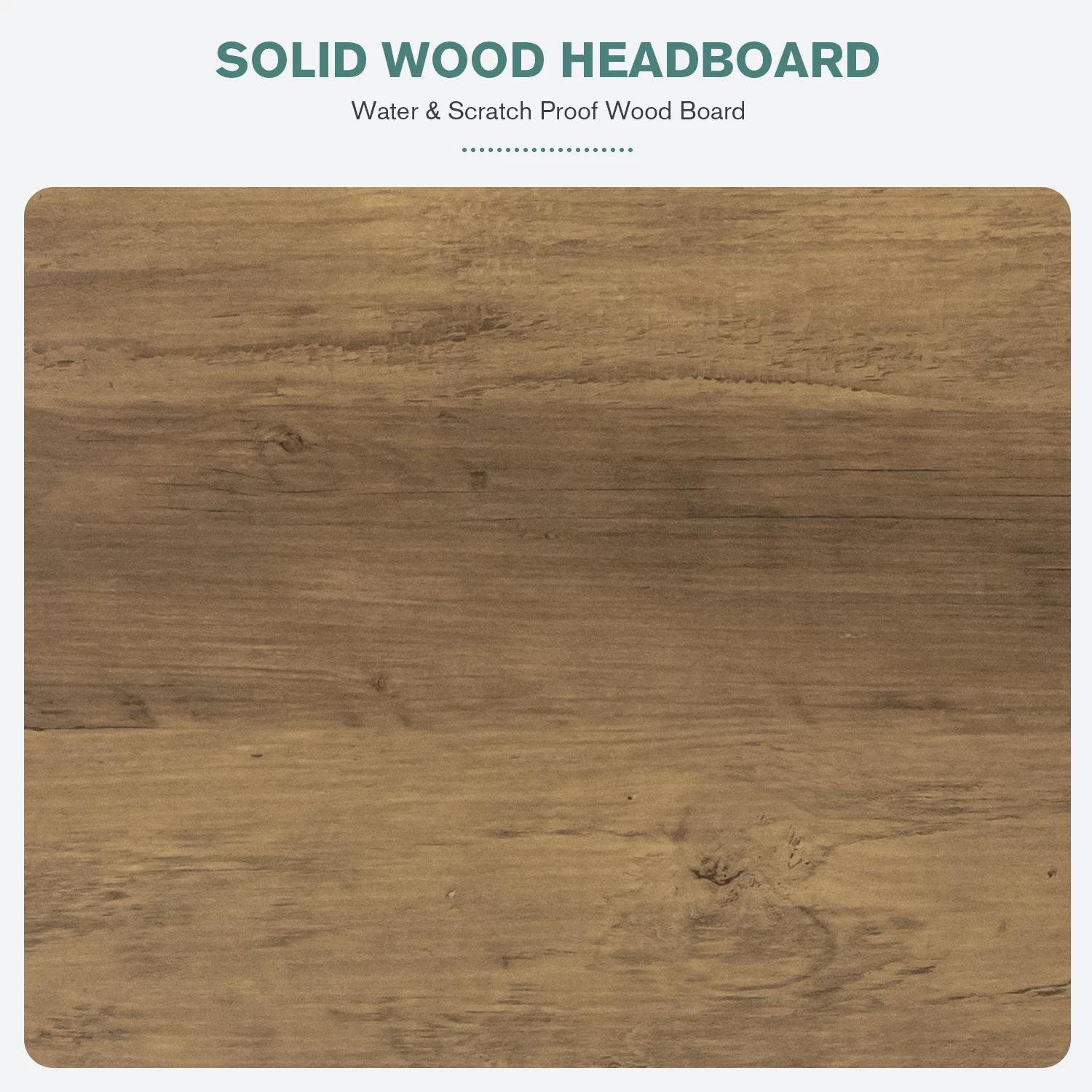 Allewie Full Size Canopy Platform Bed Frame with Wooden Headboard, Light Brown