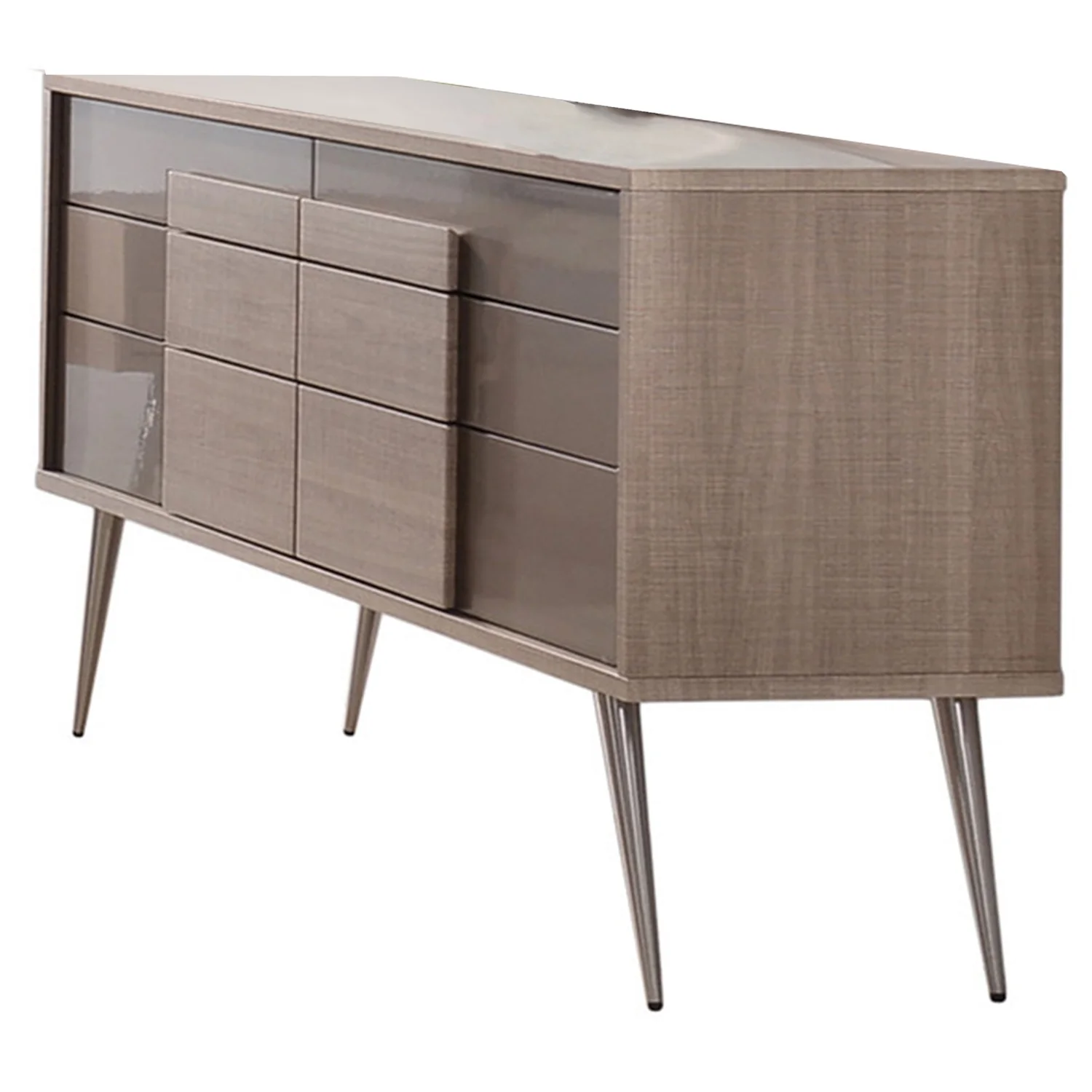 Brazil Mid Century Modern Wood Dresser in Taupe Bronze