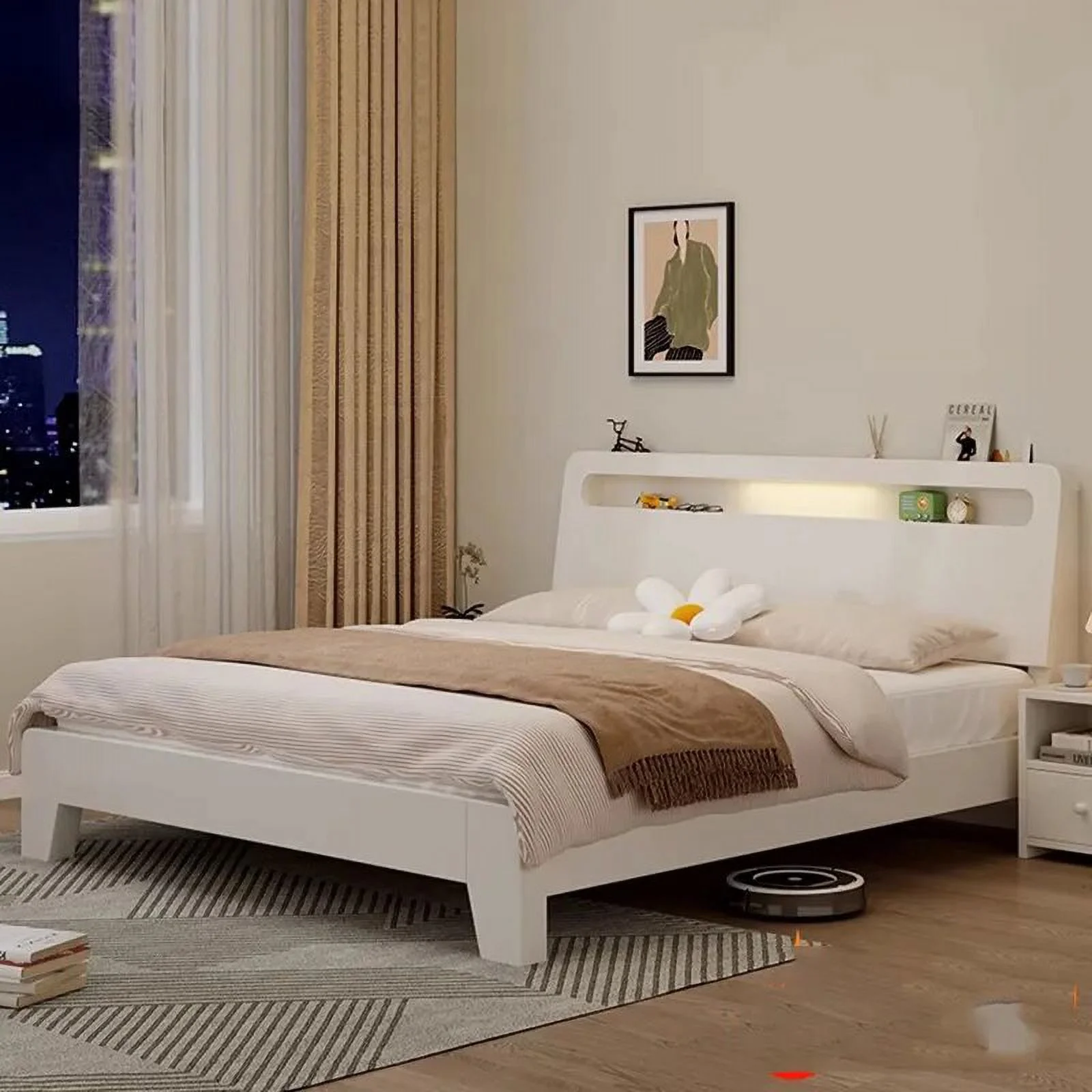 Bedroom Frame Bed Queen Double Luxury King Size Headboards Bed Modern Girls Wooden Full Castle Camas De Casal Salon Furniture