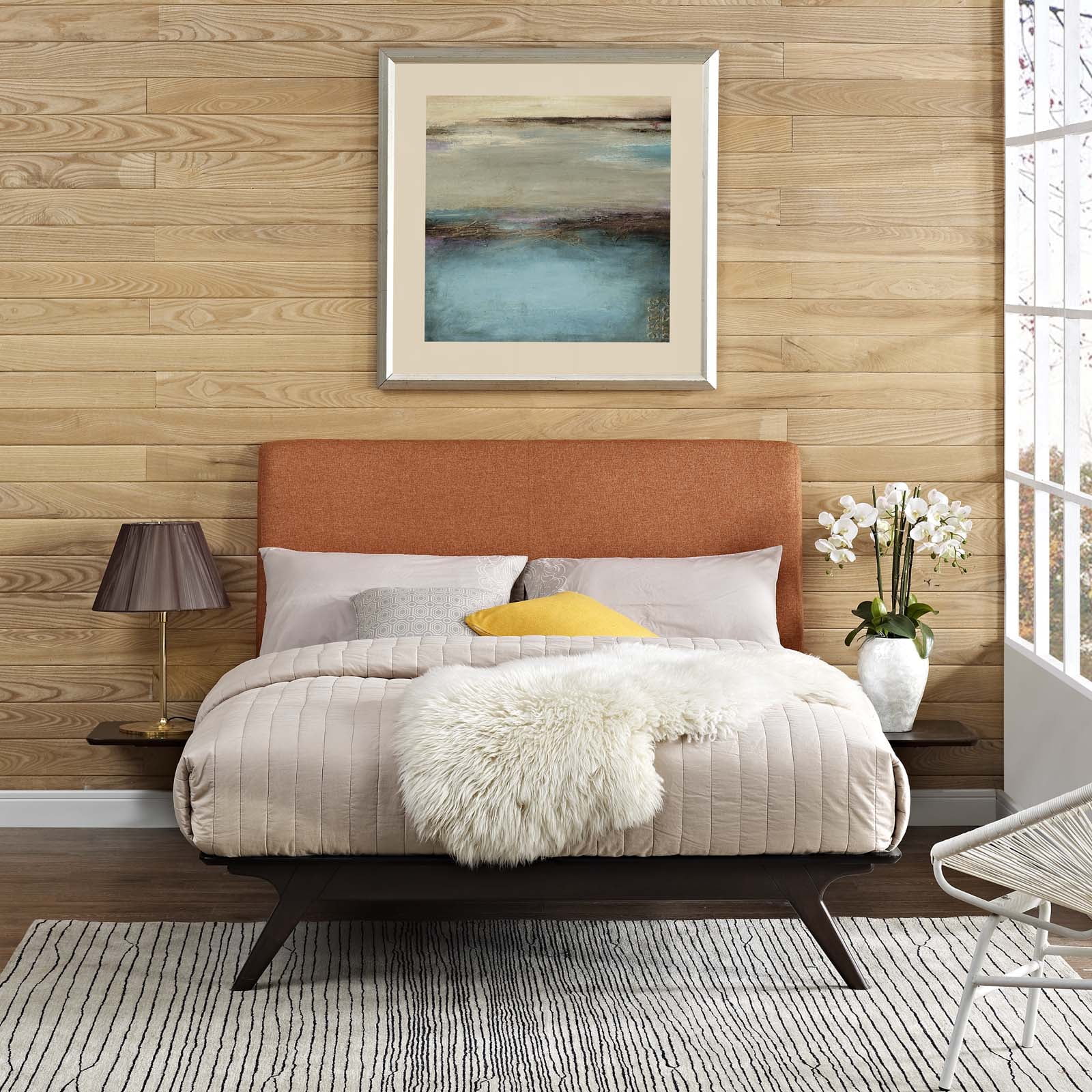 Modway Tracy 3 Piece Queen Bedroom Set in Cappuccino Orange