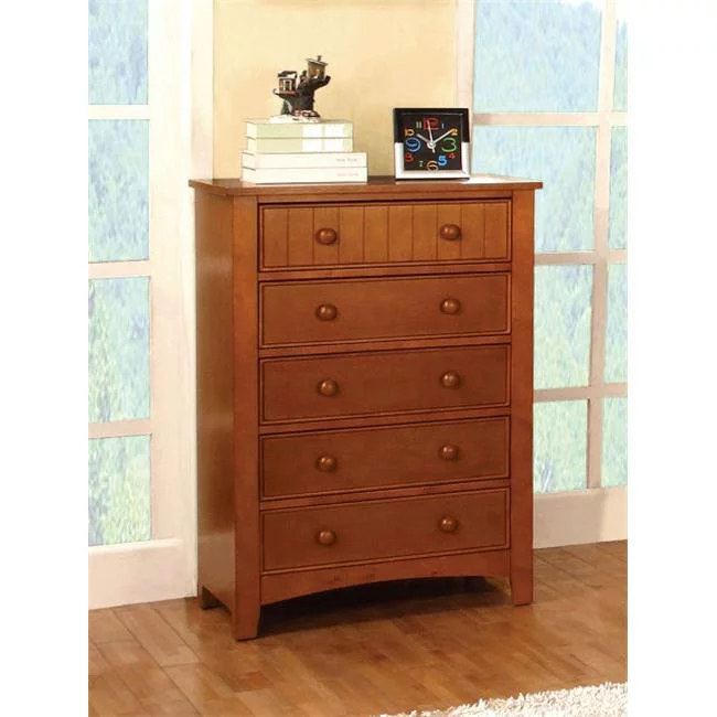 Furniture Of America Omnus Oak Contemporary 5-Drawer Chest
