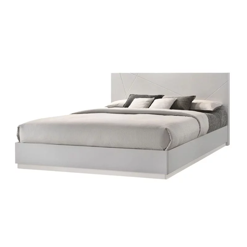 Naples 3-Piece Modern Bedroom Set, White, Queen