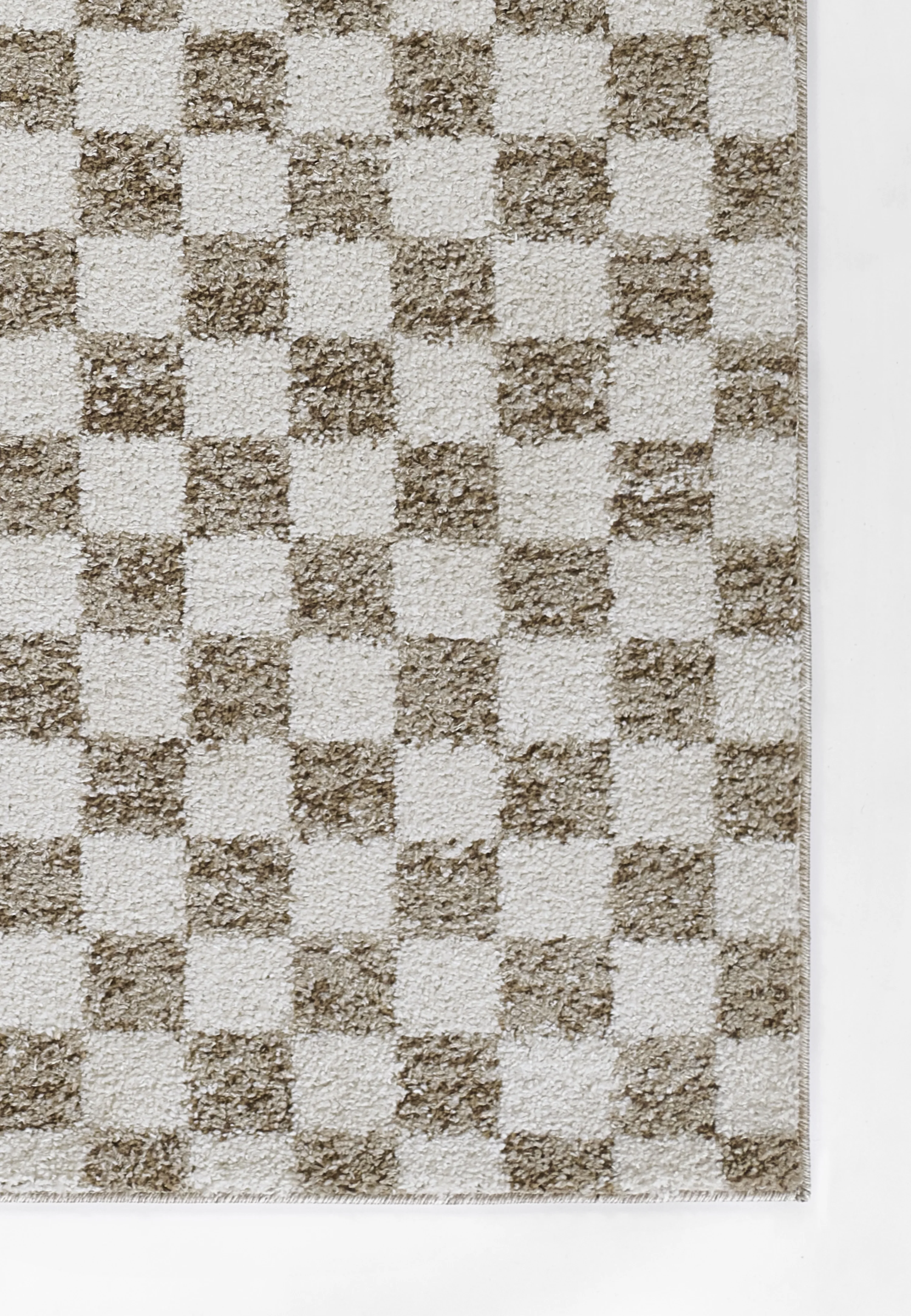 Novogratz by Momeni Kaia Mia Polyester Checker Beige Area Rug 7'10