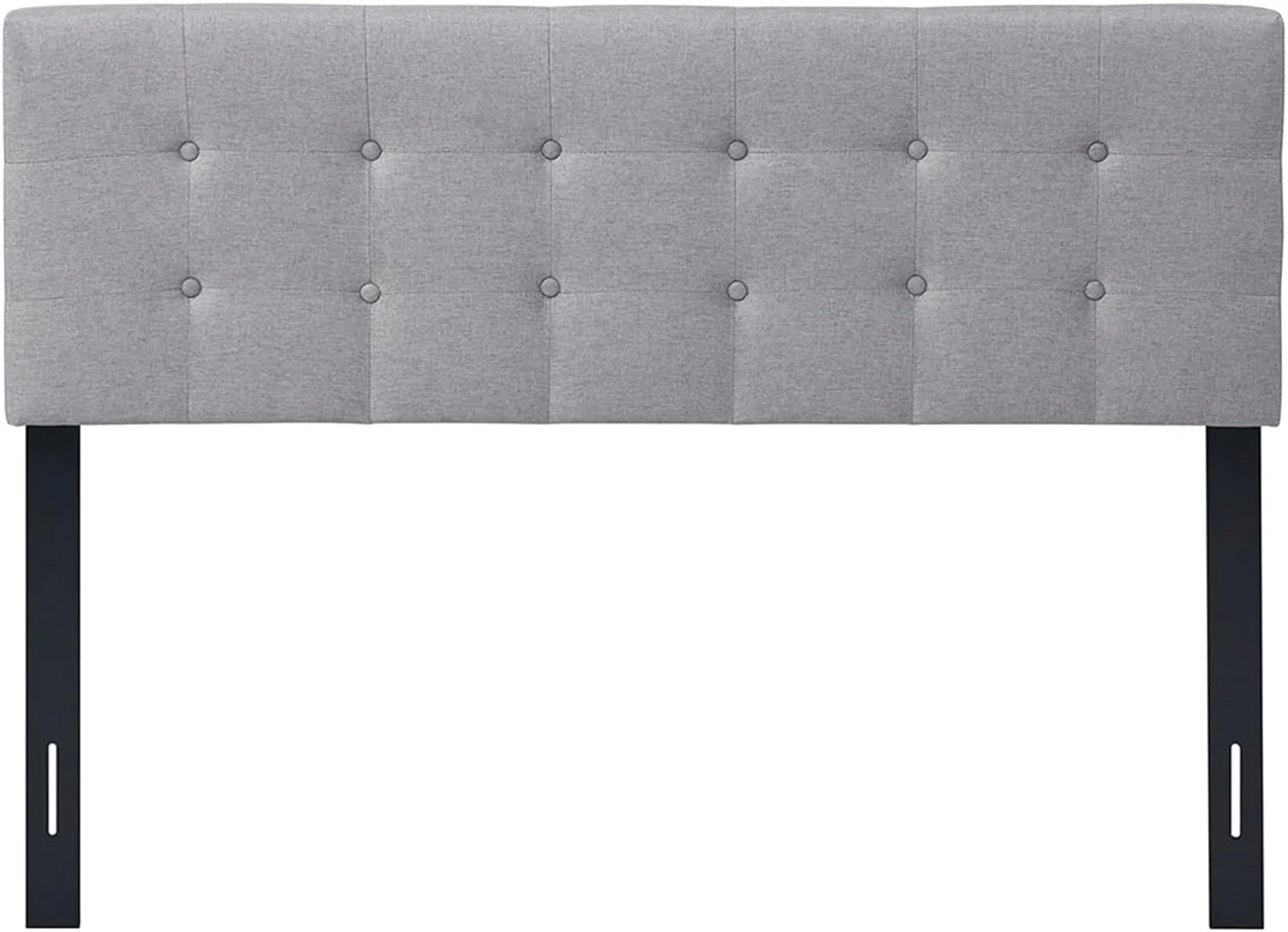 Linen Upholstered Headboard, Tufted Button Headboard with Solid Rubber Wood Legs, 55” & 62” Width Adjustable Headboard Apply for Full & Queen Size Bed in Grey