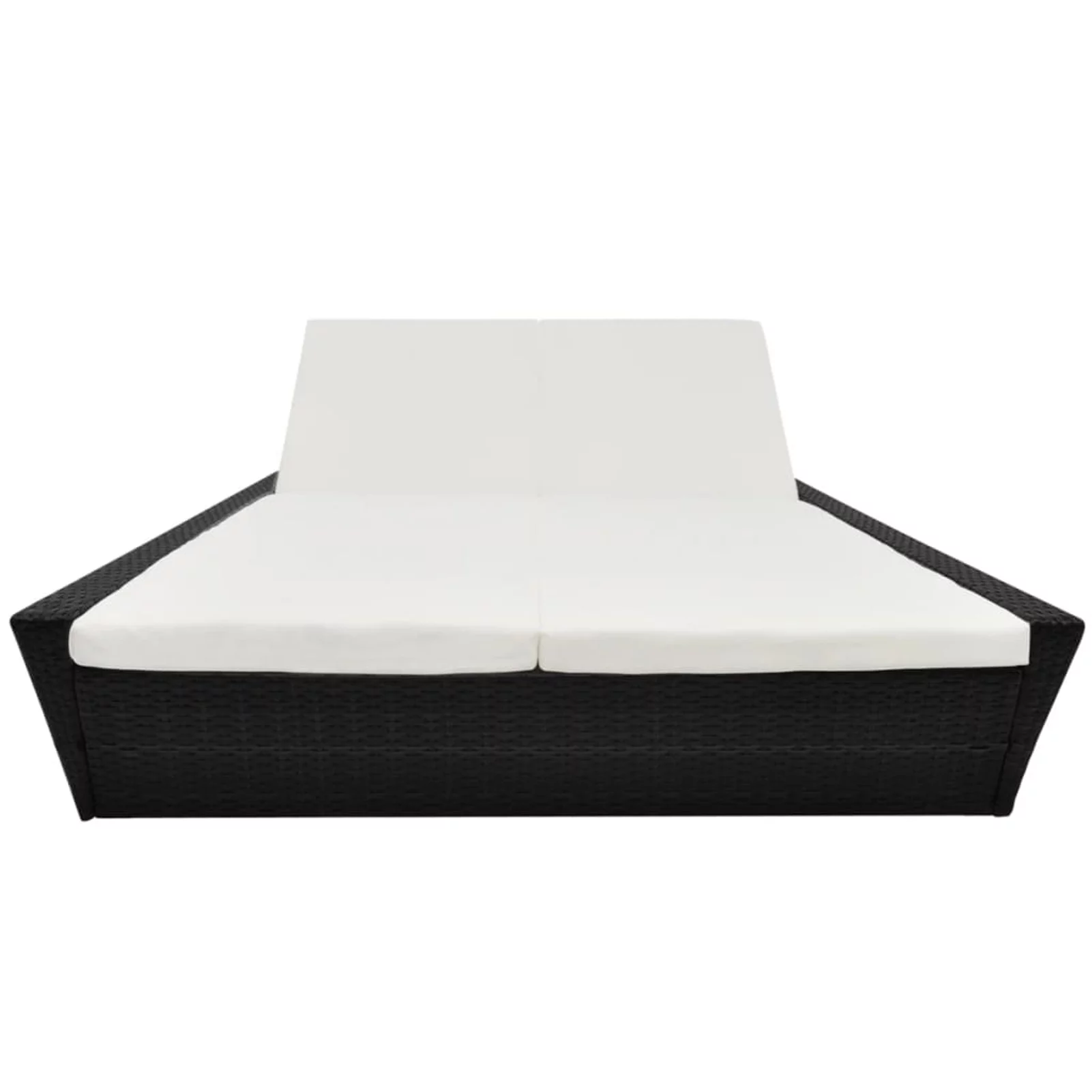 Patio Bed with Cushion Poly Rattan Black