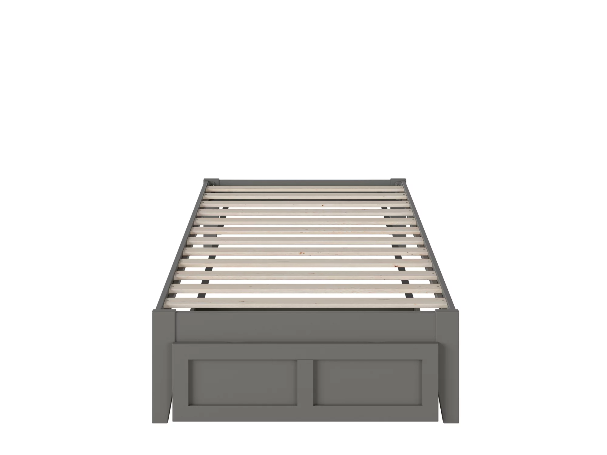 Colorado Twin Bed with Foot Drawer in Grey with USB Turbo Charger