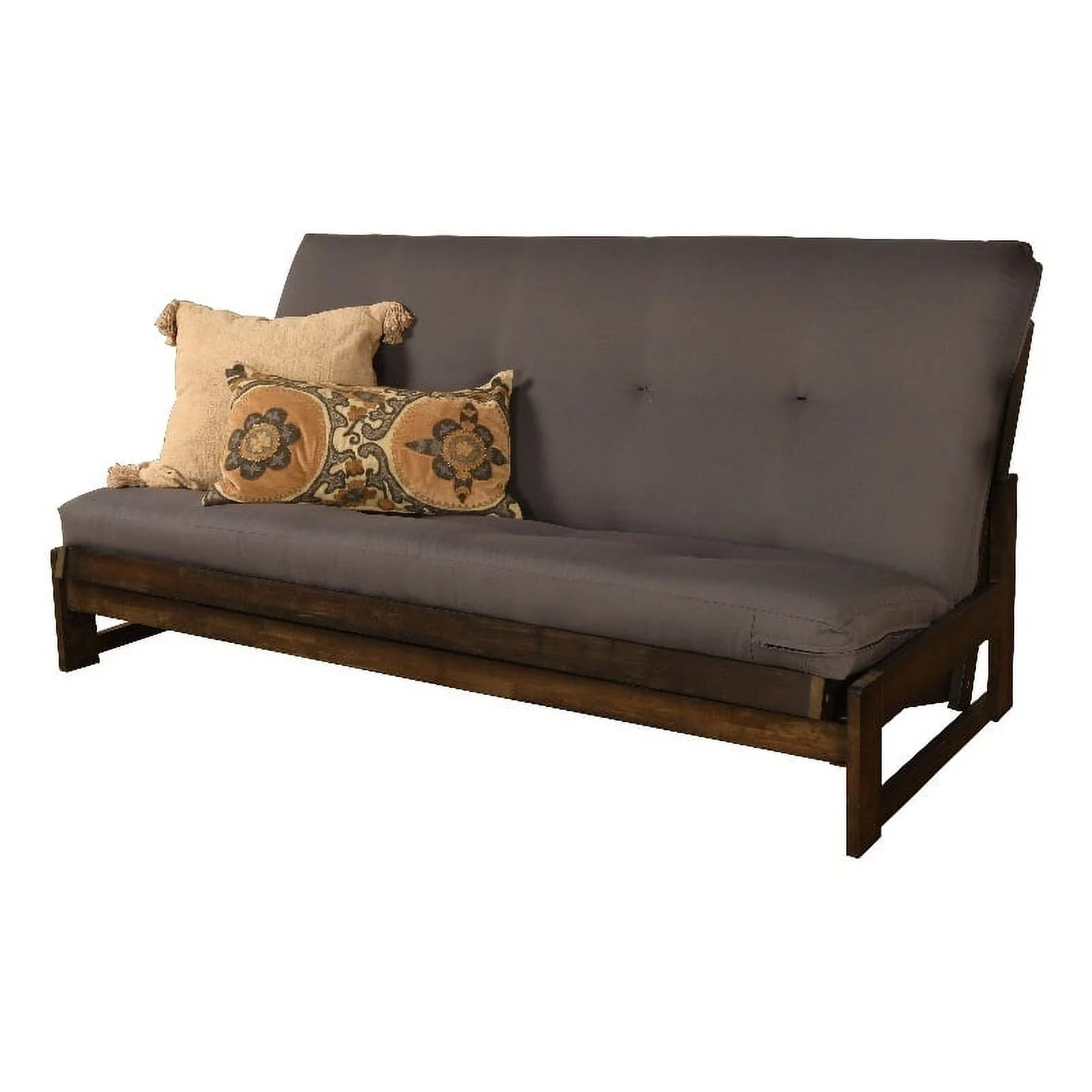 Bowery Hill High-density foam Full-size Gray Twill Fabric Futon Mattress
