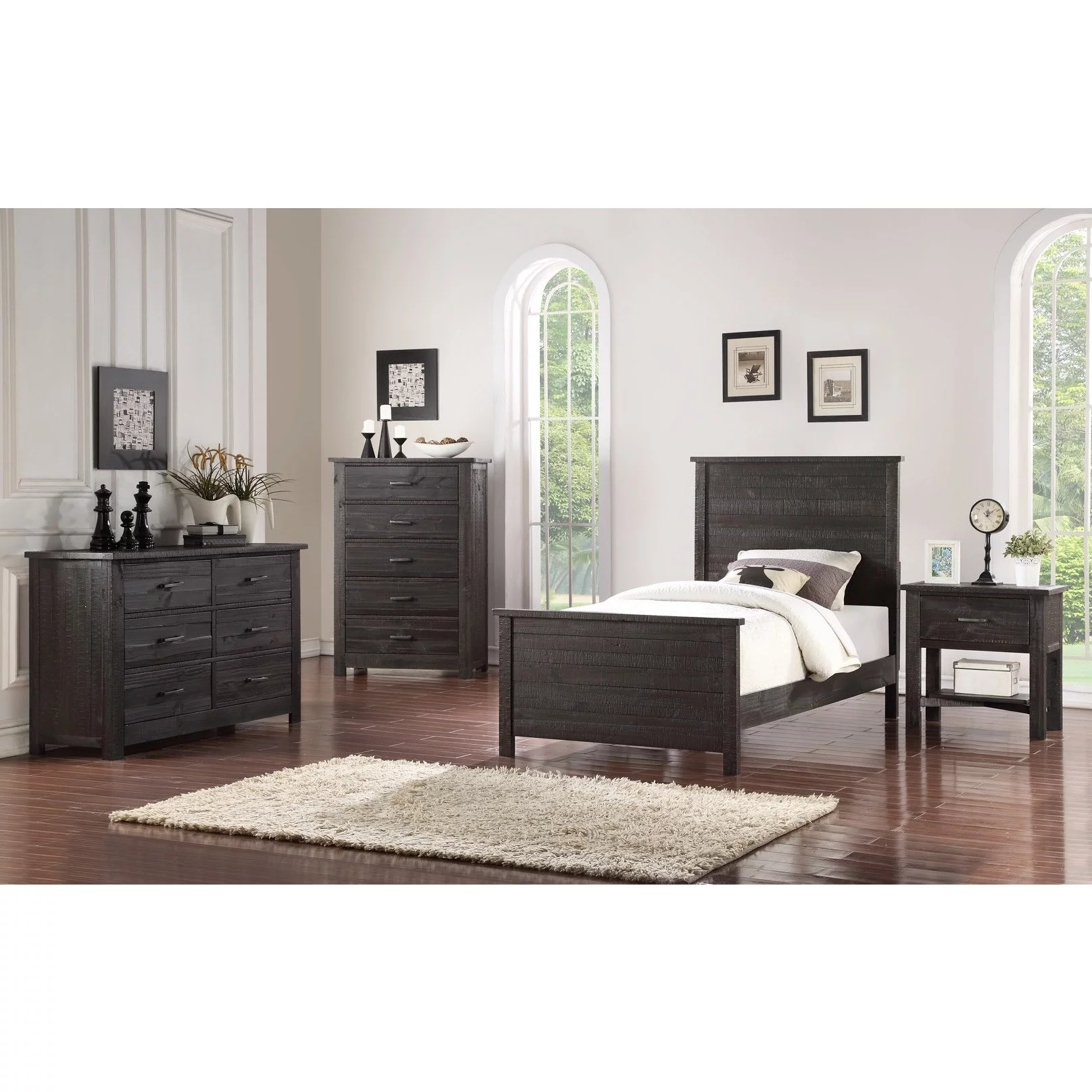 Inroom Furniture Designs B190-151 Wood 5 Drawer Kids Bedroom Chest - Rustic