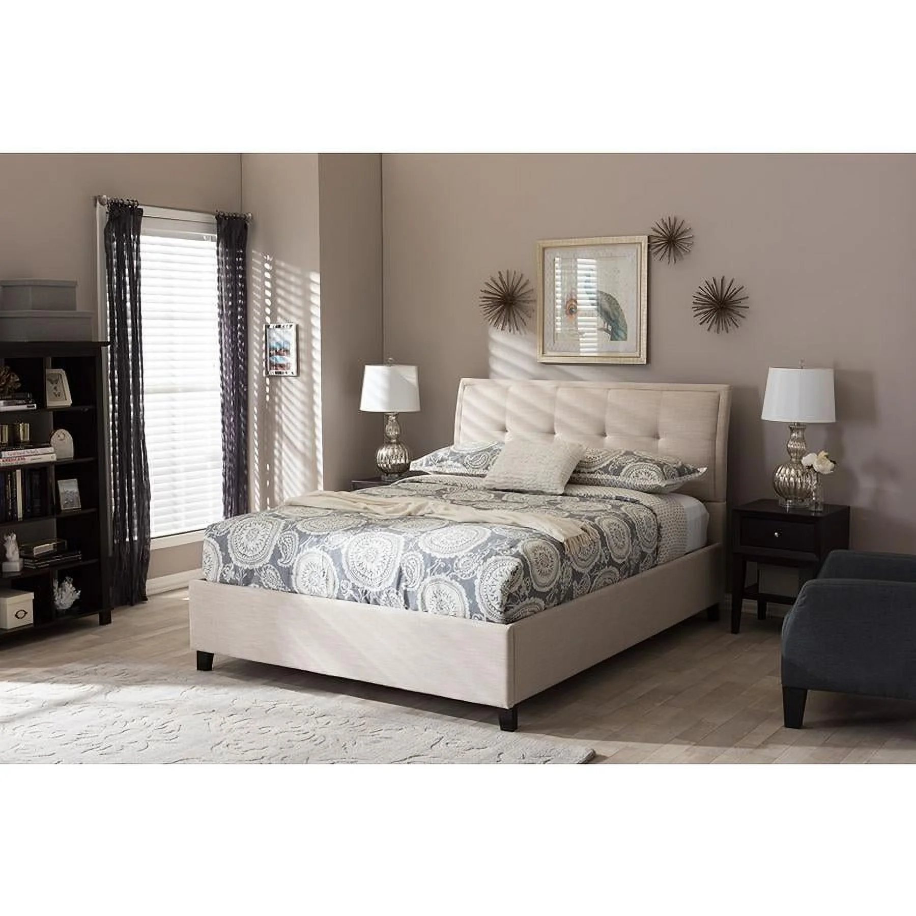 Baxton Studio Lea Modern and Contemporary Queen Size Storage Platform Bed