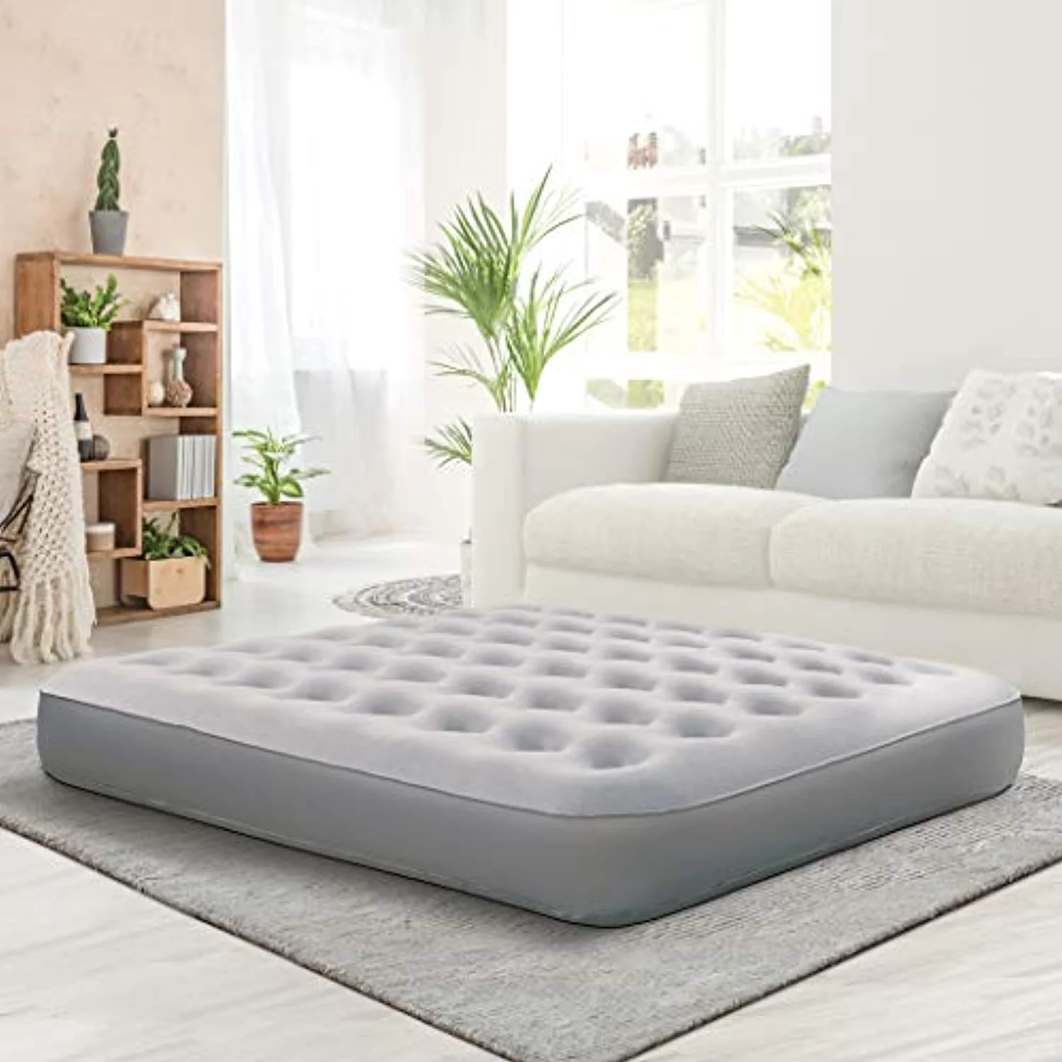 Nautica Home Sleep Express 10 in. Inflatable Air Mattress with External Pump - Bed with Puncture Resistant Vinyl Construction Queen