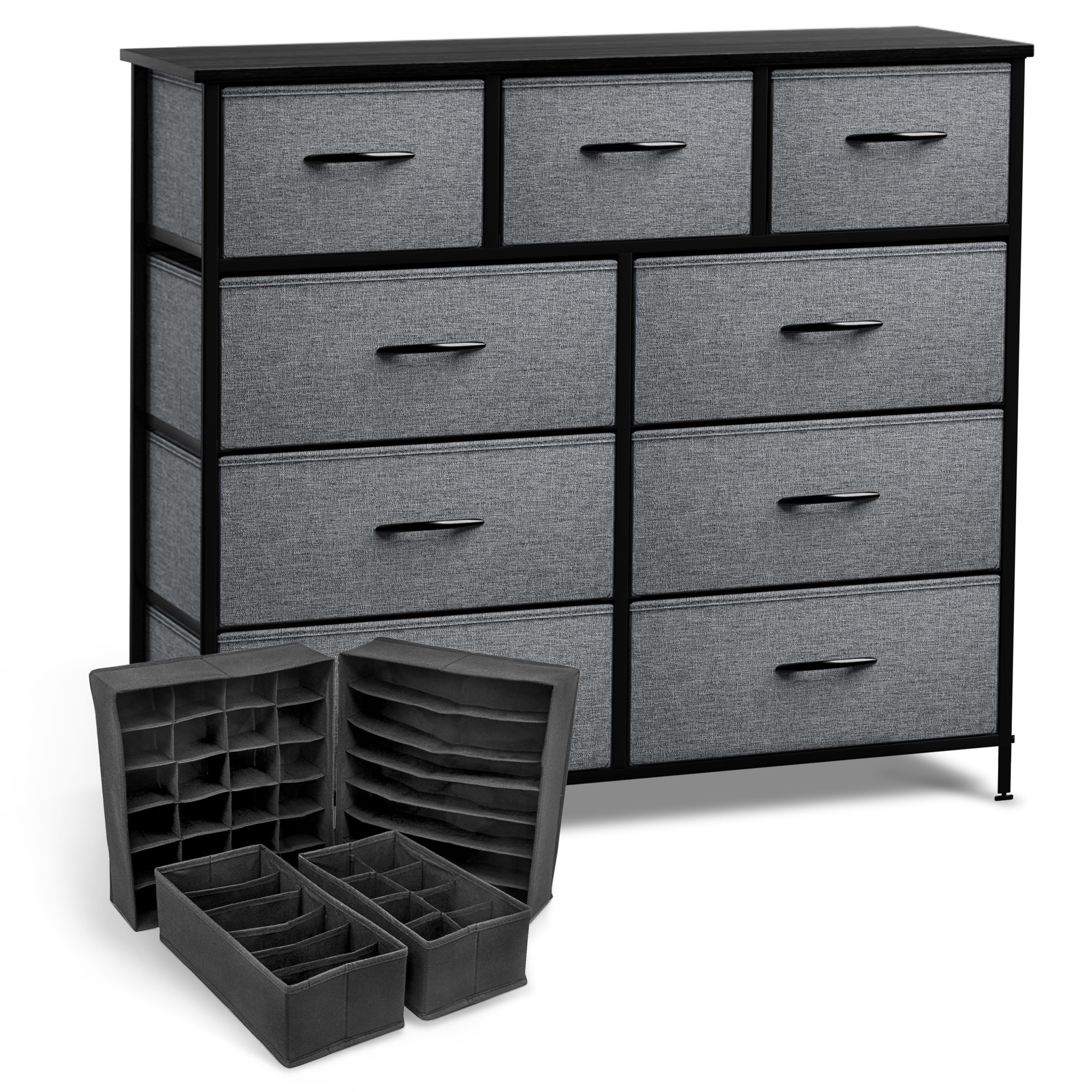 Sorbus 9-Drawer Dresser with Foldable Fabric Drawer Dividers: Ideal for Adult Bedrooms, Offices