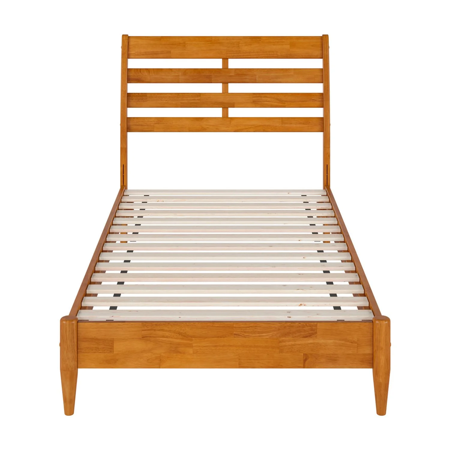 Savannah Twin Wood Low Profile Platform Bed in Light Toffee