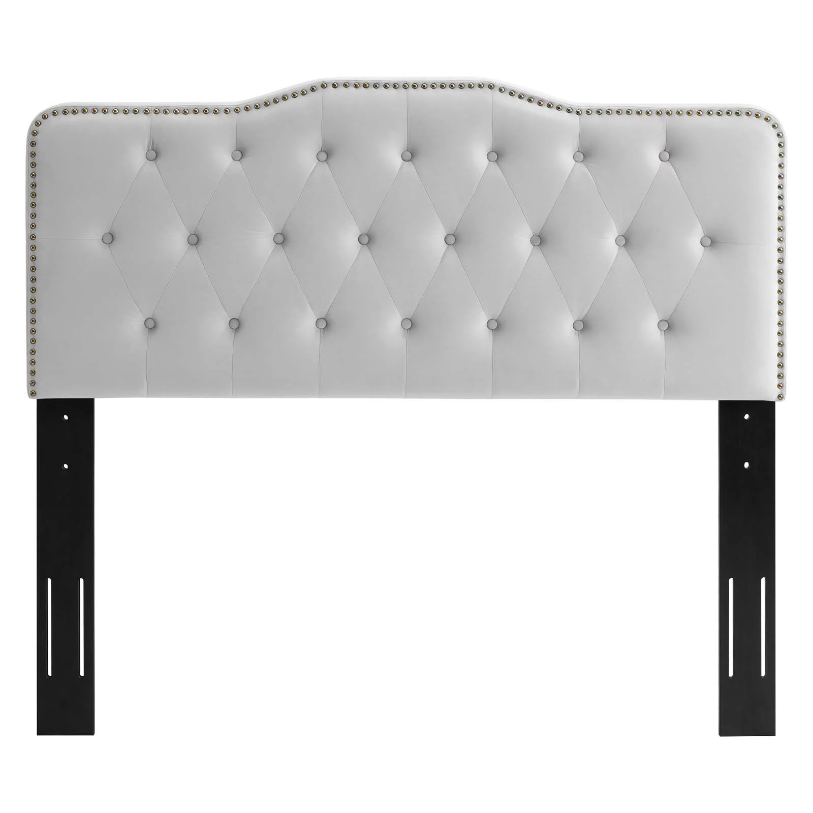 Modway Sophia Tufted Performance Velvet Twin Headboard in Light Gray