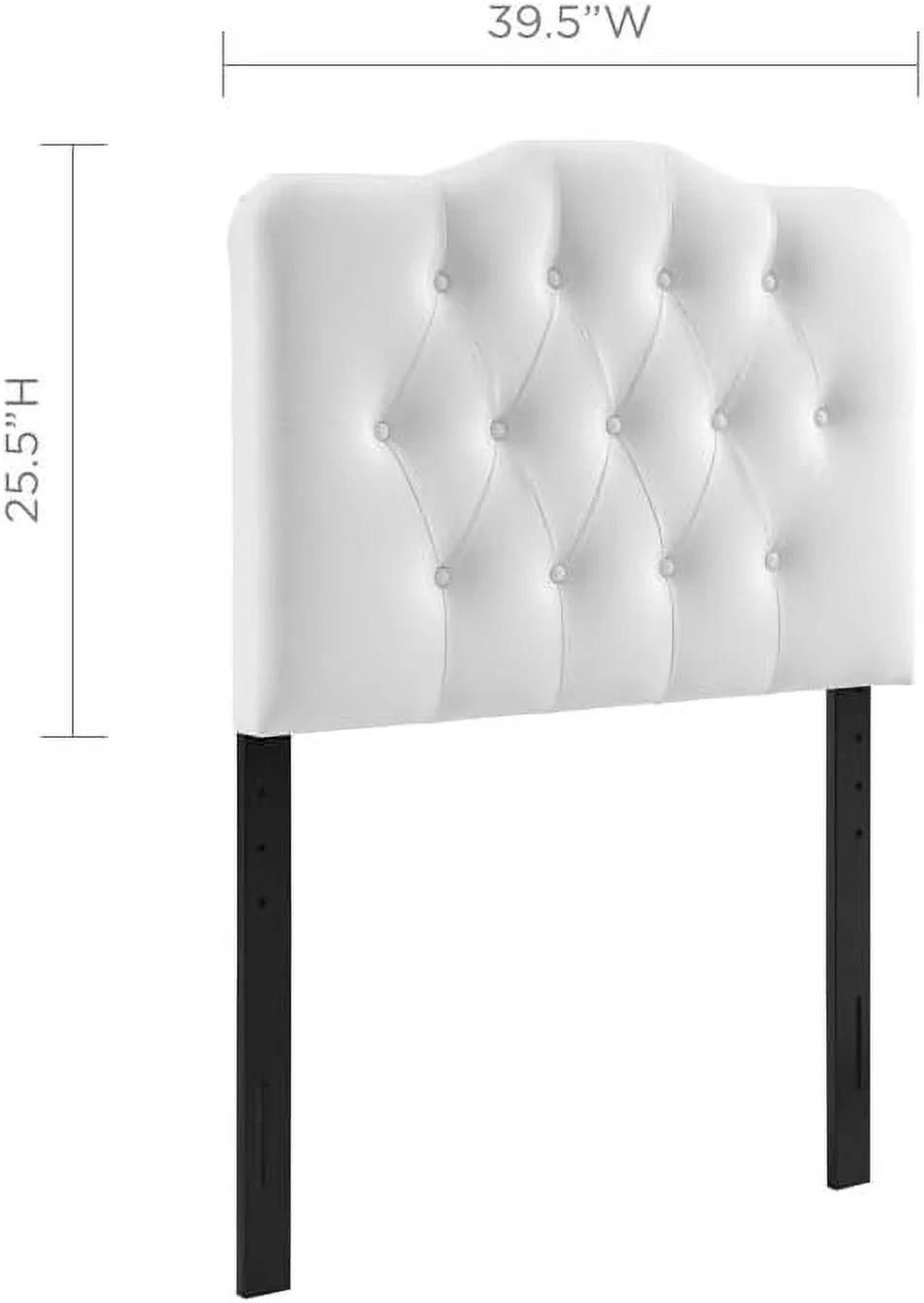 Modern Vinyl Twin Tufted Panel Headboard with Wood Frame in White