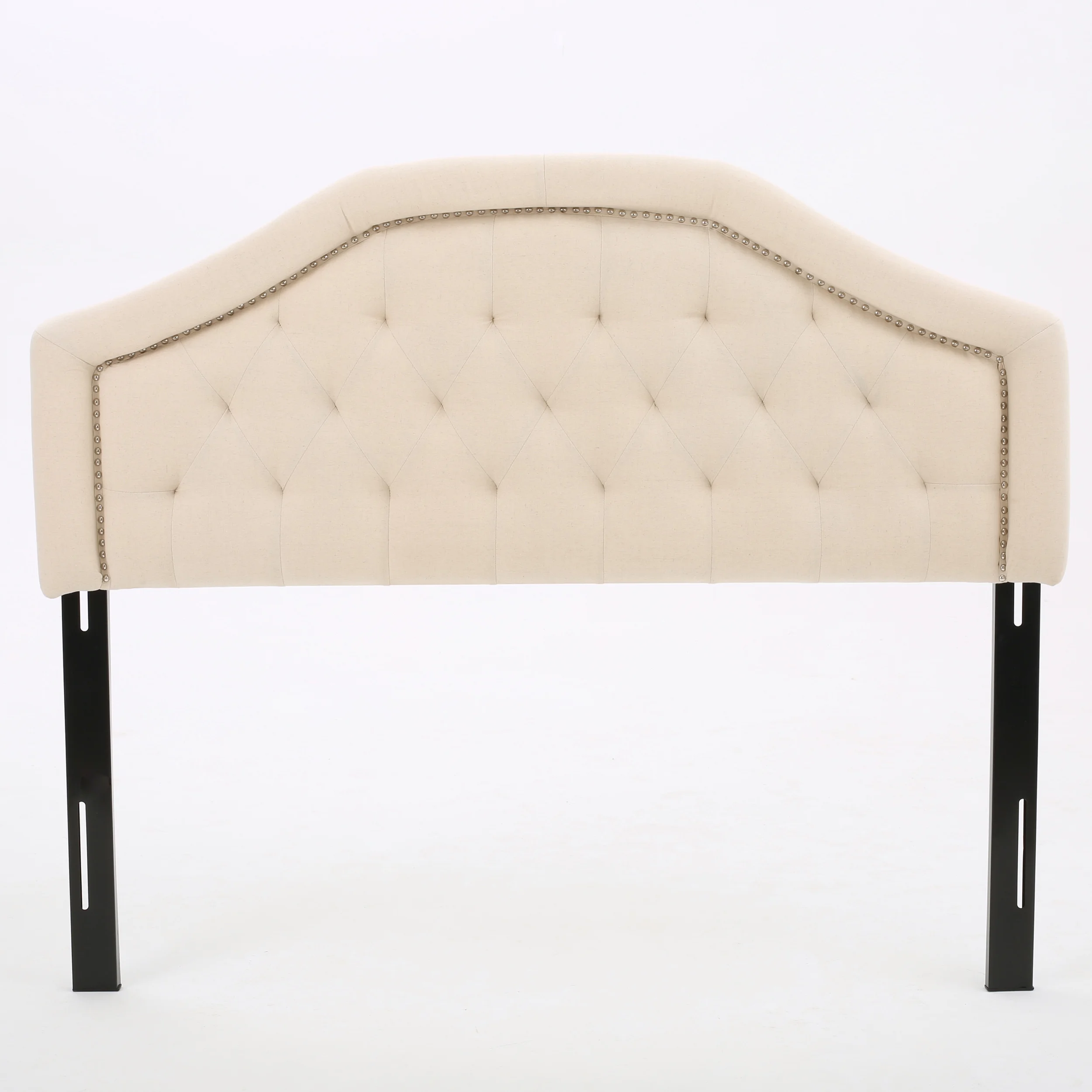 Noble House Kaitlin Beige Fabric Queen/Full Headboard