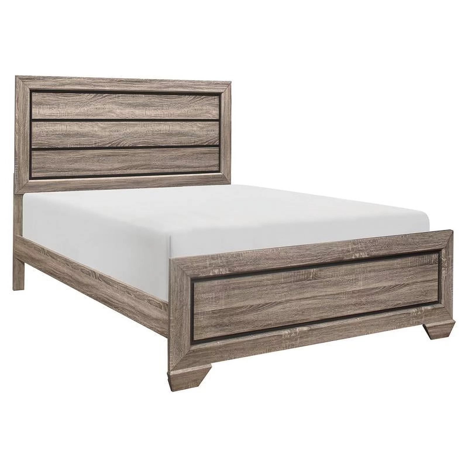 Lexicon Beechnut Contemporary Raised Panel Wood Full Bed in Natural