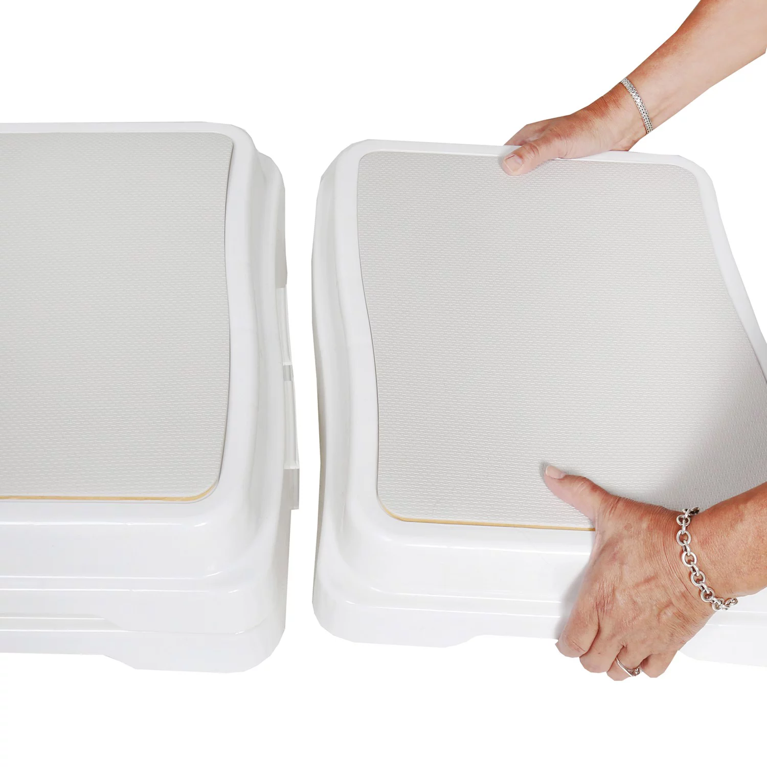 SUPPORT PLUS Stackable Bathtub Steps, Toilet, Bed Step for High Beds, Set of 3