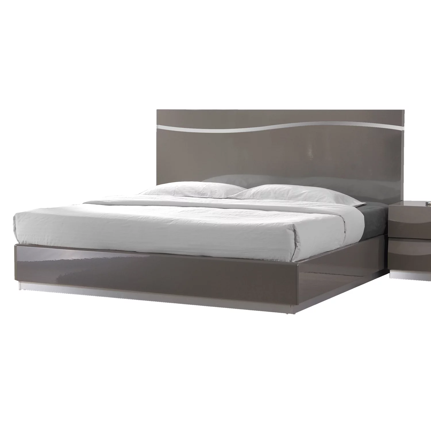 Chintaly Contemporary High Gloss King Size Bed