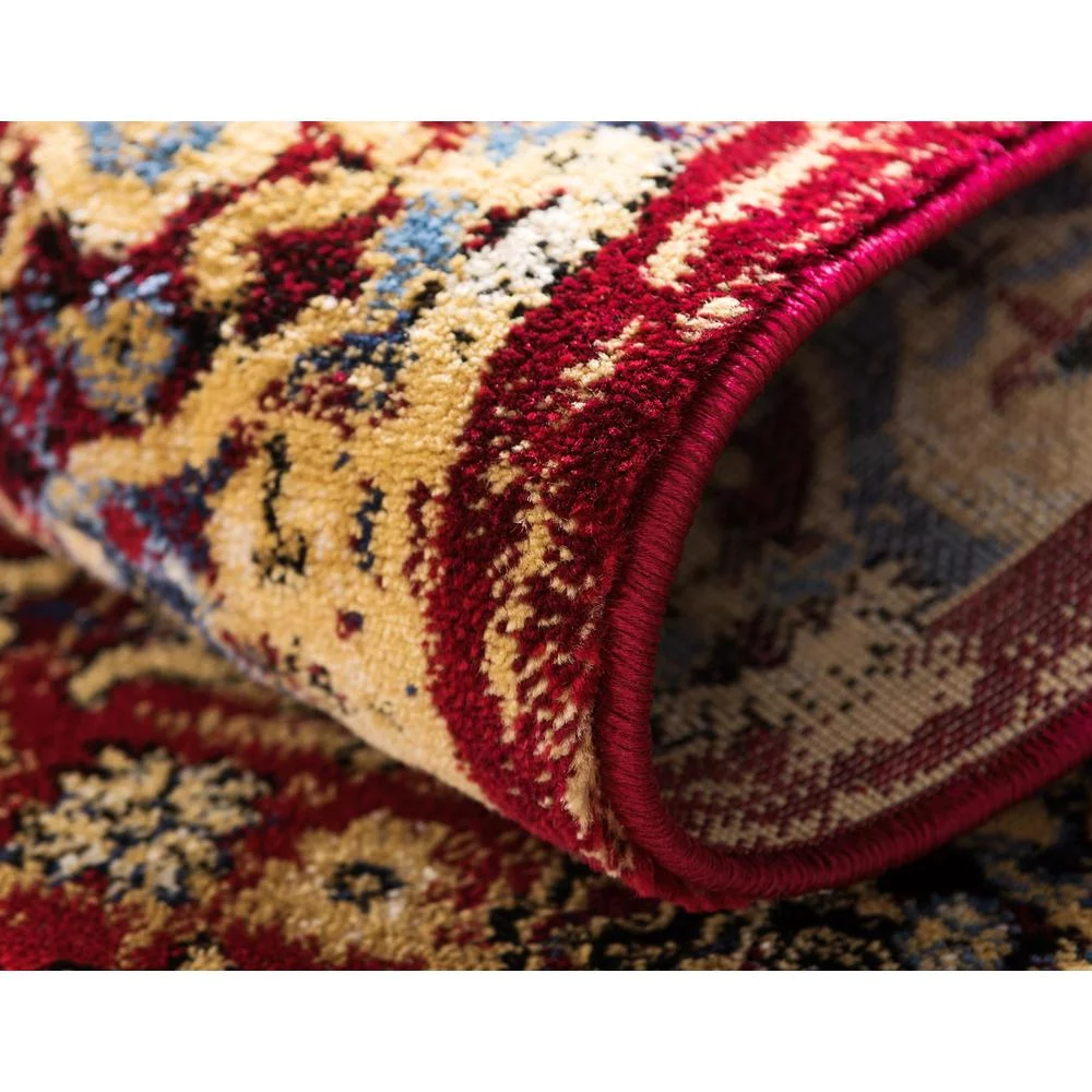 Unique Loom Hoya District Rug Red/Beige 6' x 9' Rectangle Floral Traditional Perfect For Living Room Bed Room Dining Room Office