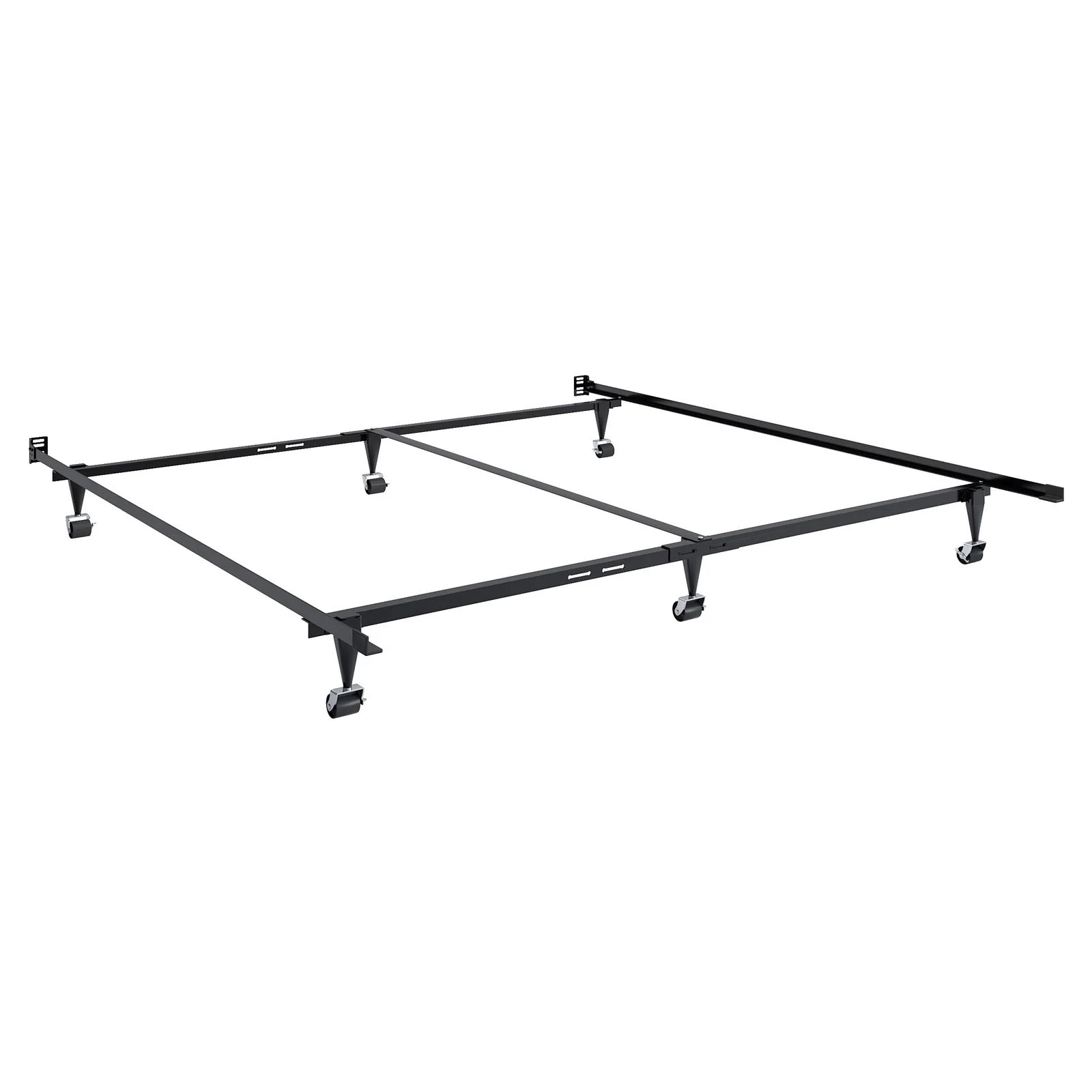 CorLiving Adjustable Twin/Single or Full/Double Metal Bed Frame in Black
