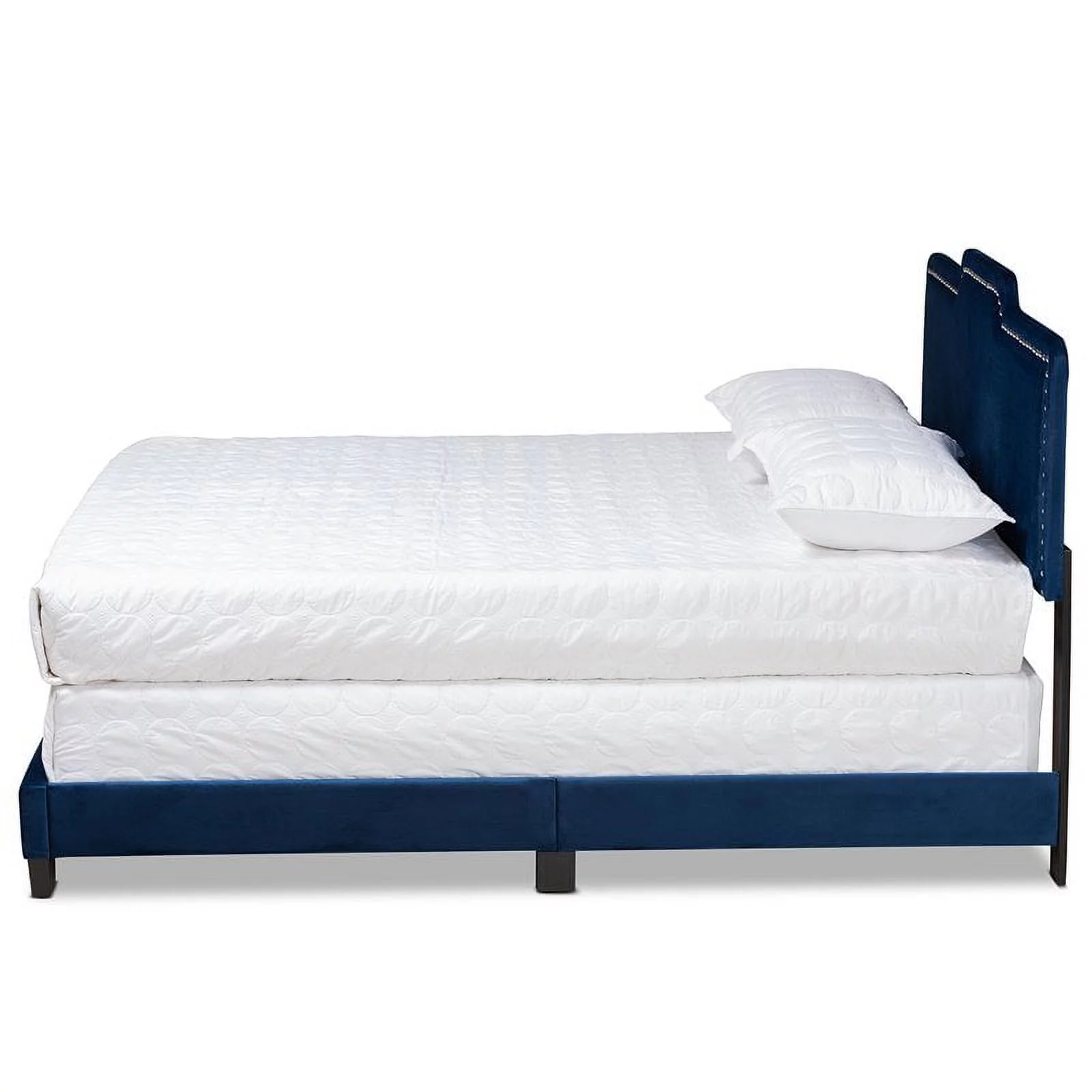 Bowery Hill Navy Blue Upholstered Full Size Panel Bed