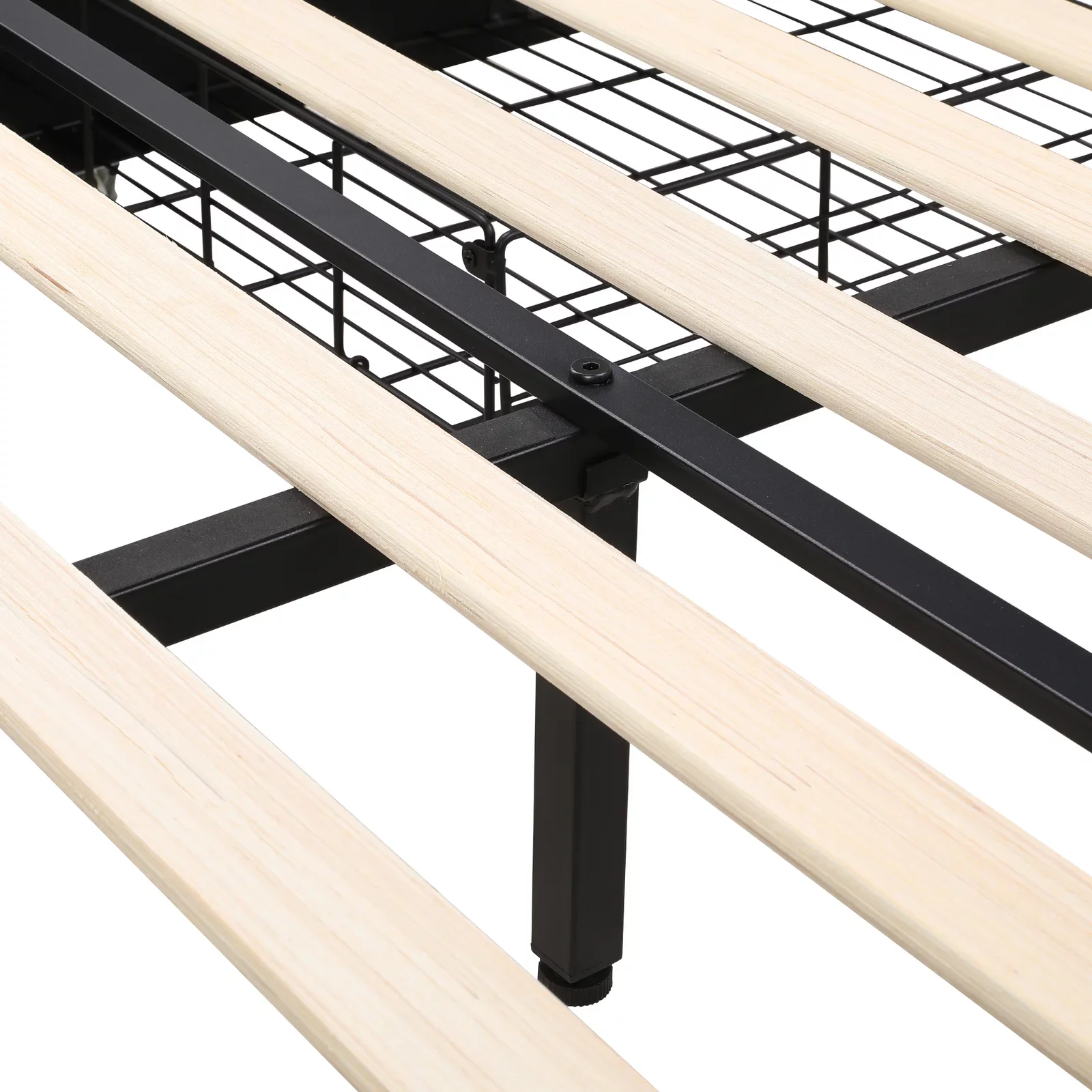 Homfa Queen Size 4 Storage Drawers Bed Frame, Square Tufted Upholstered Platform Bed with Adjustable Headboard, Light Grey