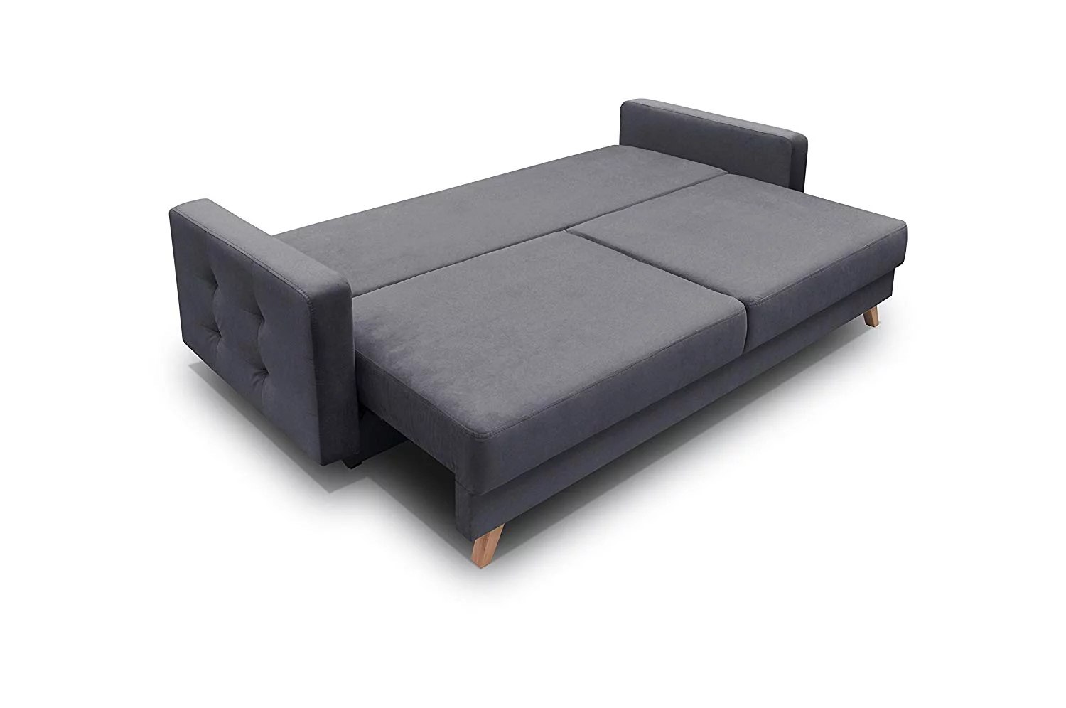 Meble Furniture & Rugs Vegas Queen Sofa Bed with Storage, Grey