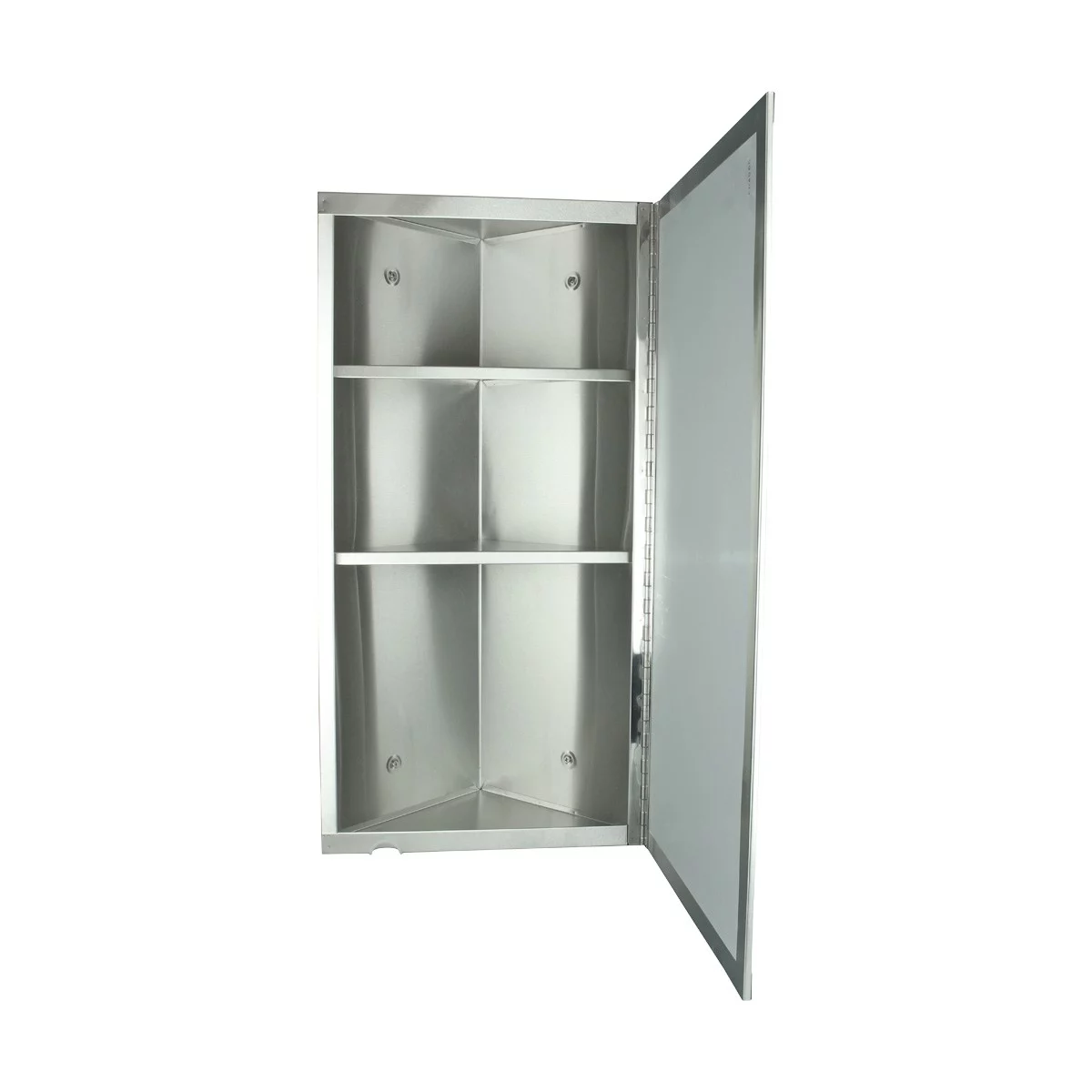 Infinity Mirror Corner Medicine Cabinet Wall Mount Stainless Steel Bathroom Storage 23.6