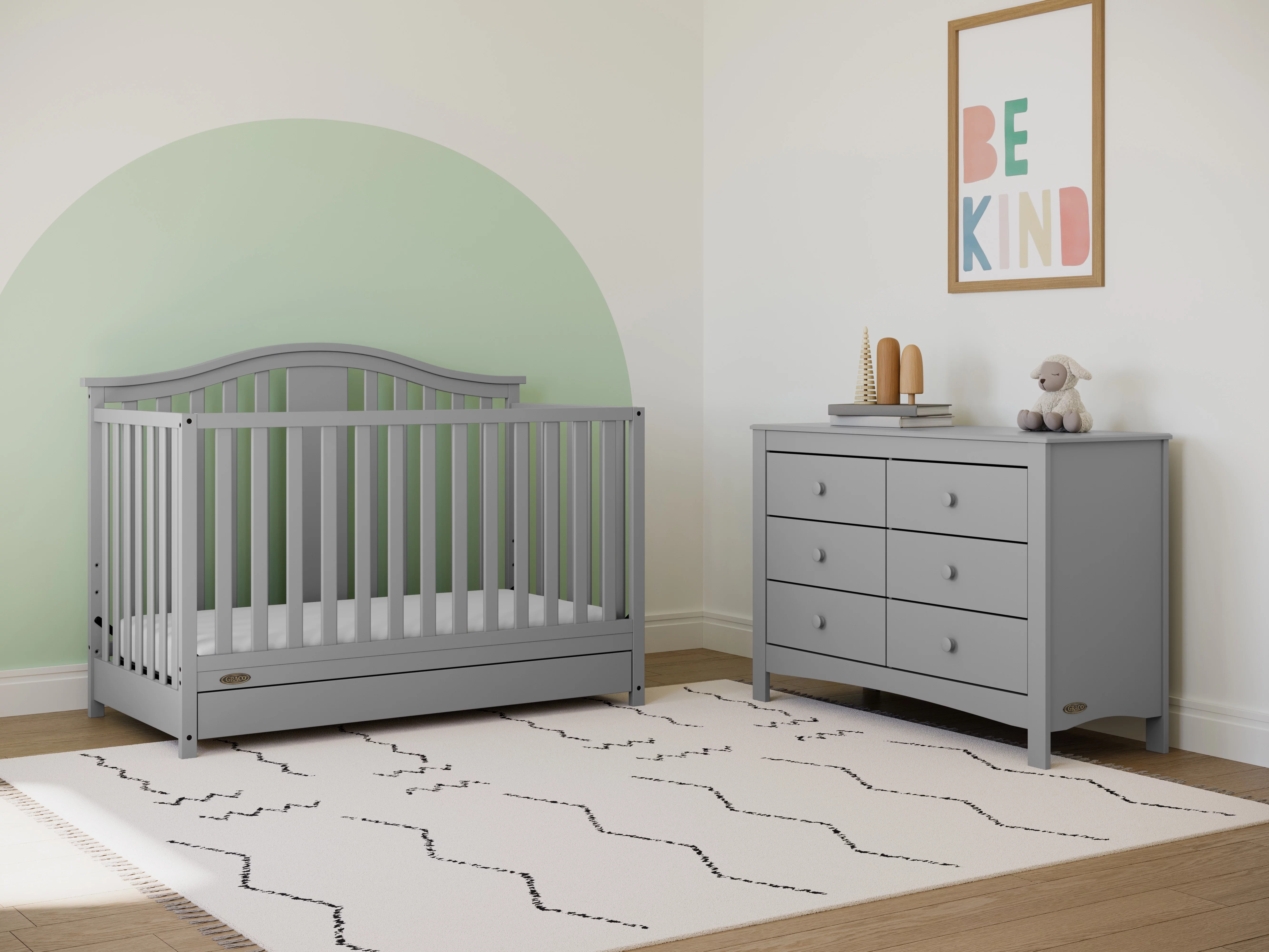Graco Noah 6 Drawer Double Dresser, Pebble Gray