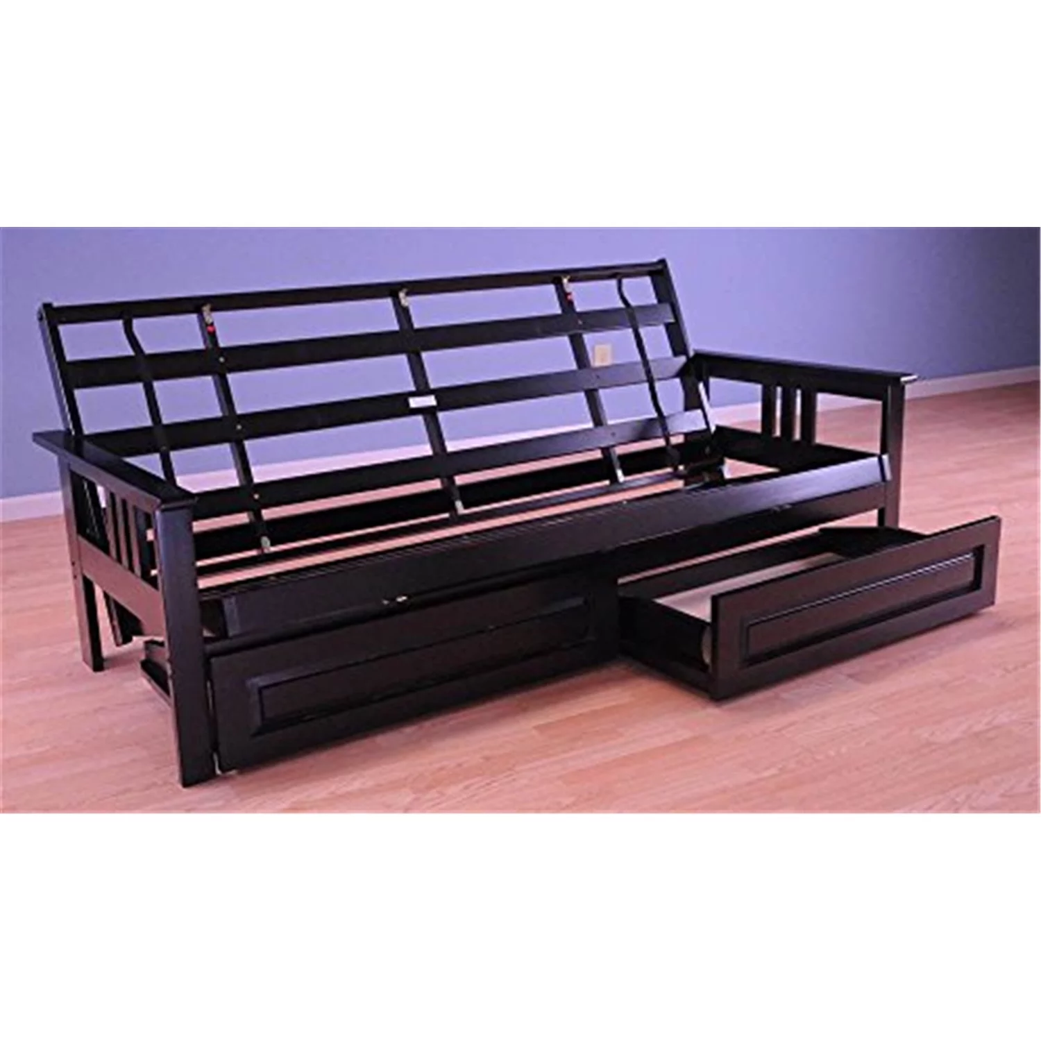 Maykoosh Rustic Ranch Futon Frame/Black Finish/Storage Drawers