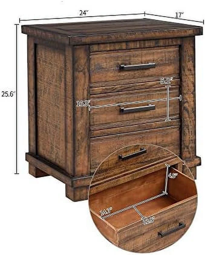 KHBIULIFE Harper & Bright Designs 3 Drawers Nightstand  Wood Dresser Nursery Chest with Wide  Space   Tower Clothes Organizer  Large  Cabinet for Bedroom  Living Room(Navy Blue)