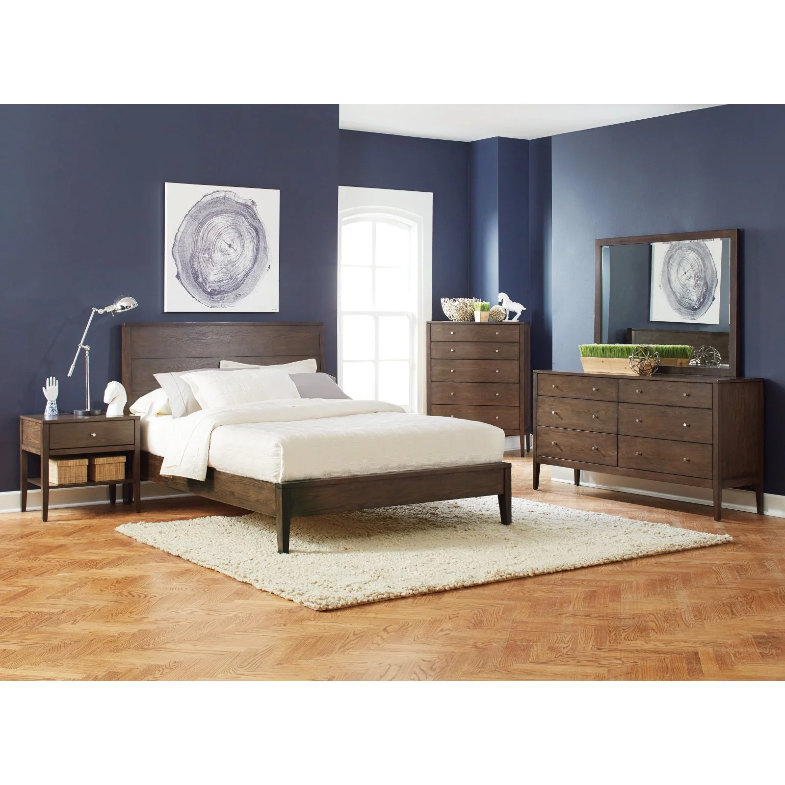 Lompoc Mid-Century Modern Chest, Cappuccino