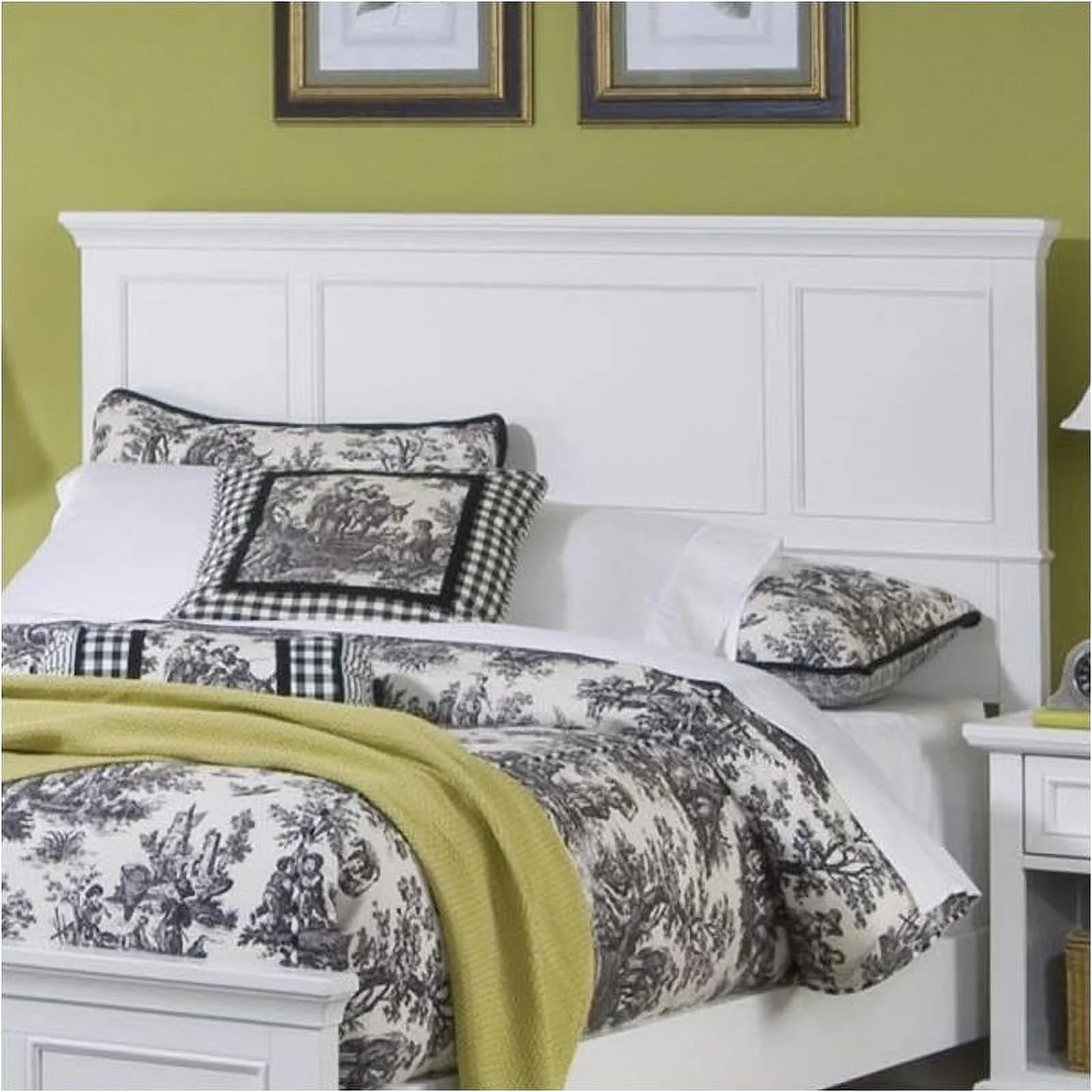 Hawthorne Collections Traditional Wood Queen Panel Headboard in Off White
