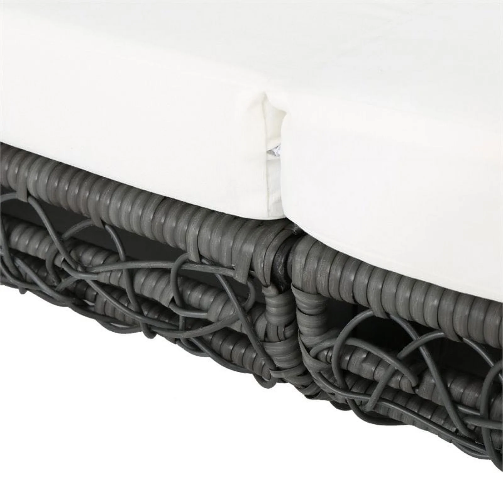 Noble House Boca Grande Outdoor Wicker Daybed in Gray and White