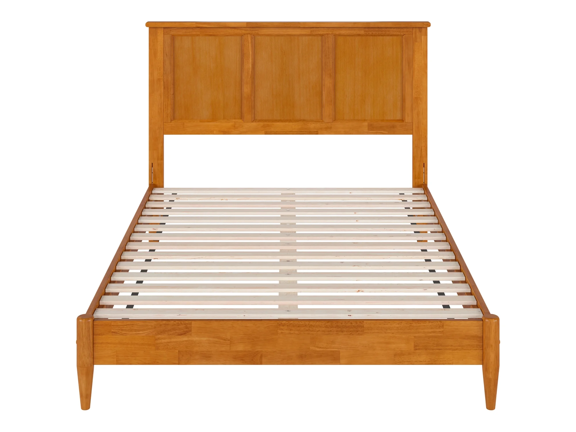 AFI Charlotte Full Solid Wood Low Profile Platform Bed, Light Toffee