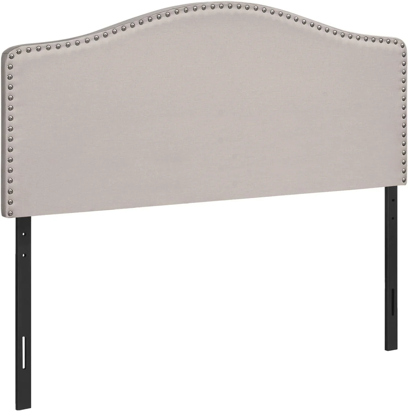 Full, Bedroom, Upholstered, Look, Beige, Transitional Bed Size Linen Headboard